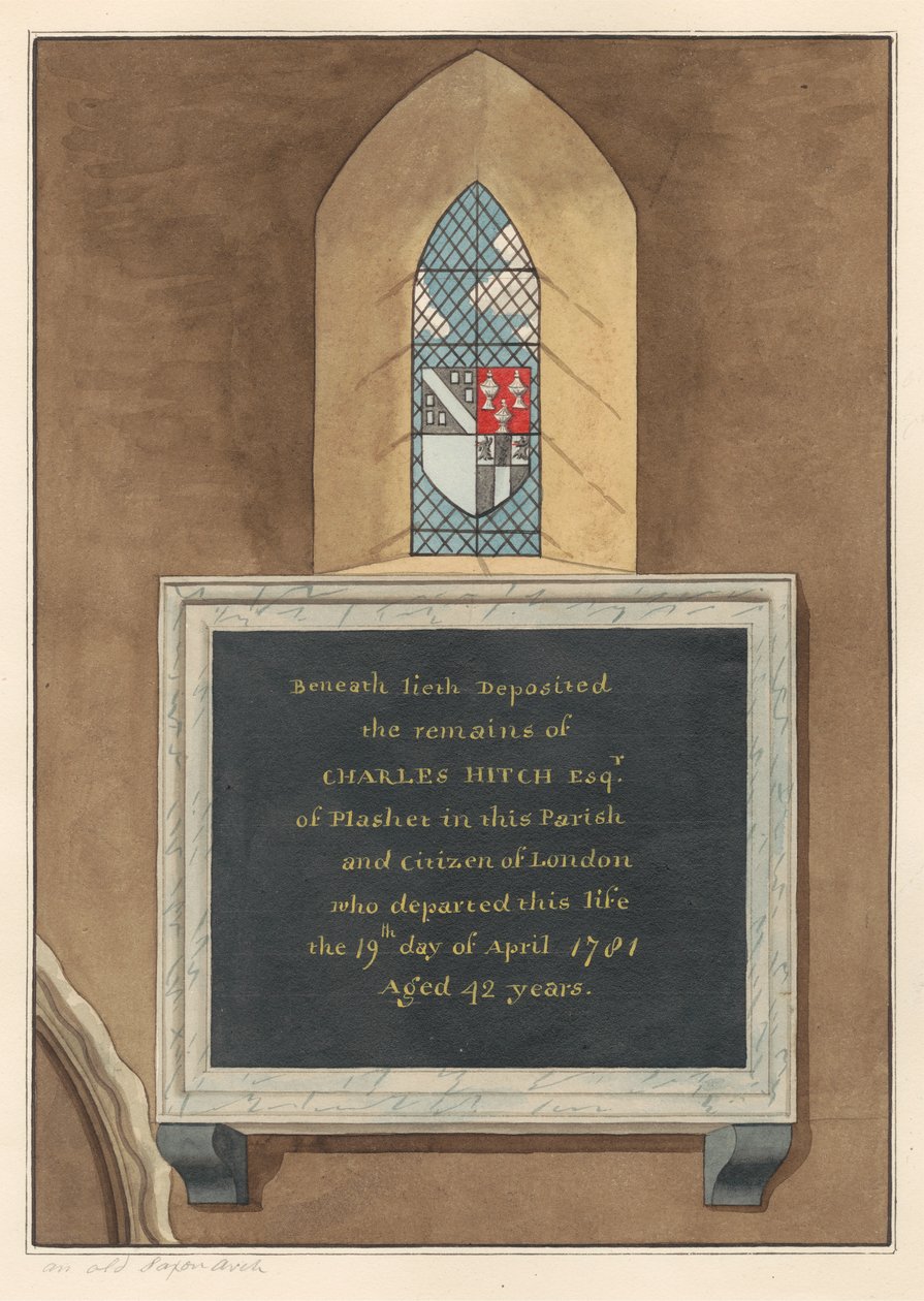 East Ham Kilisesi'nden Charles Hitch Anıtı by Daniel Lysons
