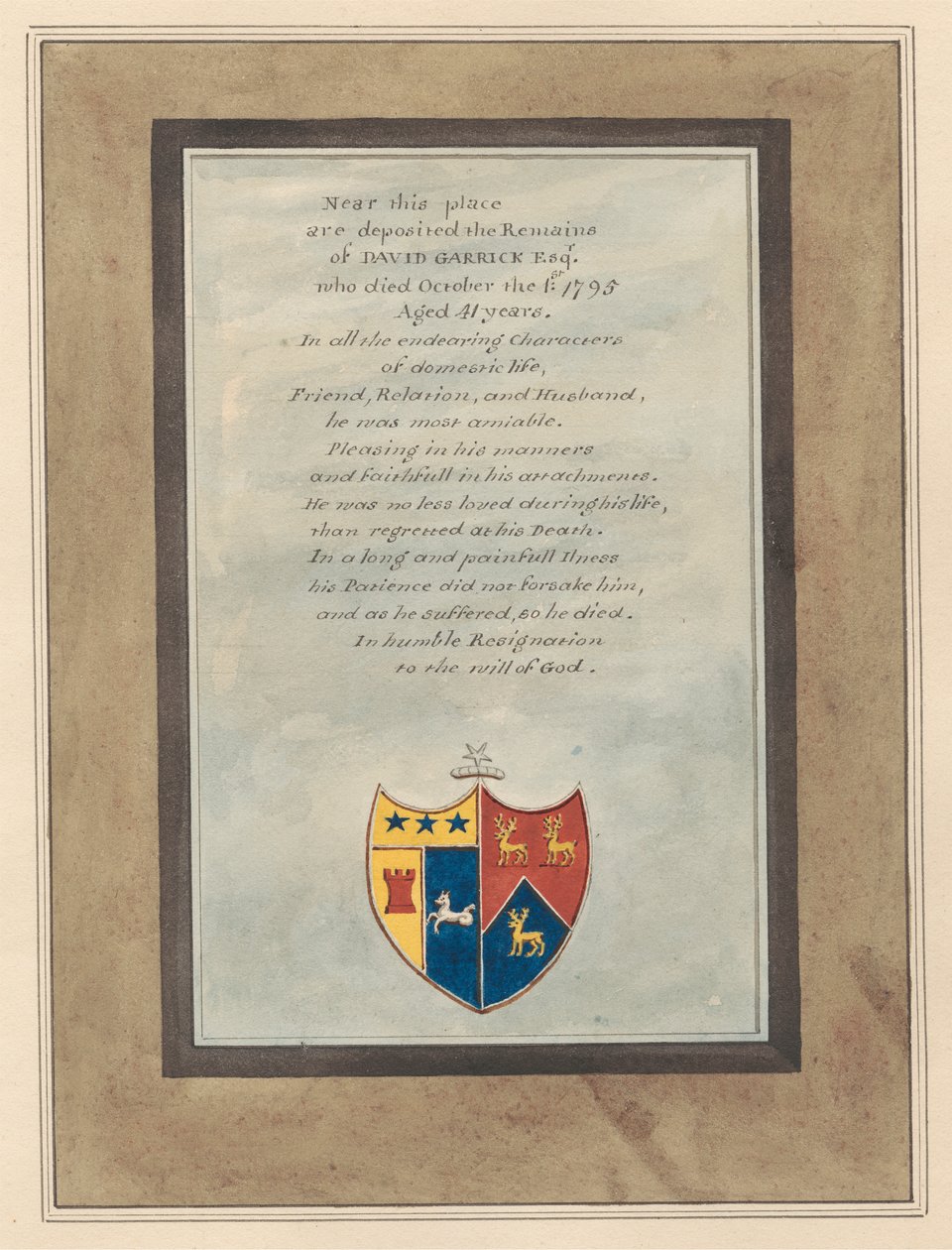 Hampton Kilisesi'nden David Garrick Anıtı by Daniel Lysons