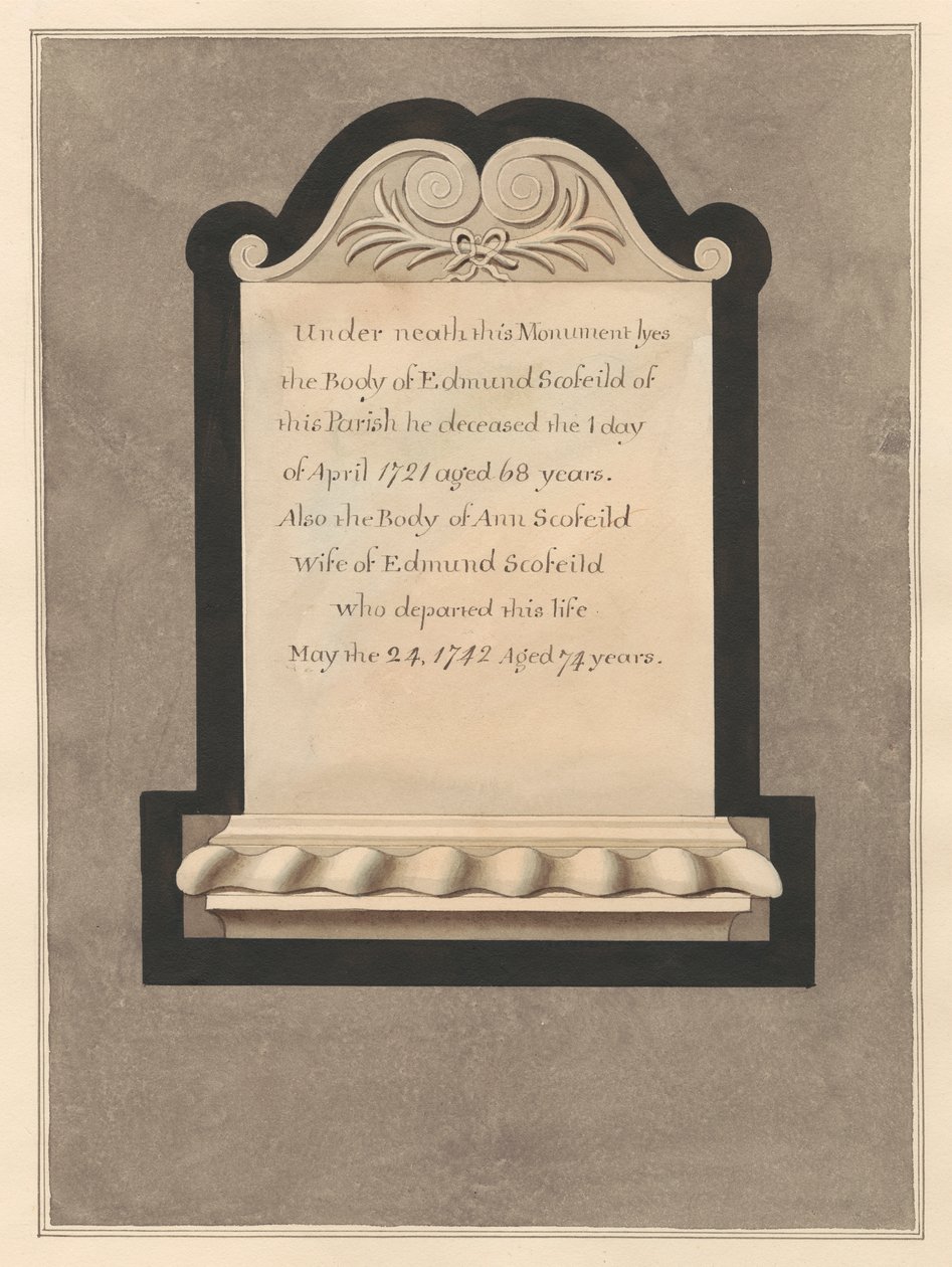 Cowley Kilisesi'nden Edmund Scofield ve eşi Ann Anıtı by Daniel Lysons