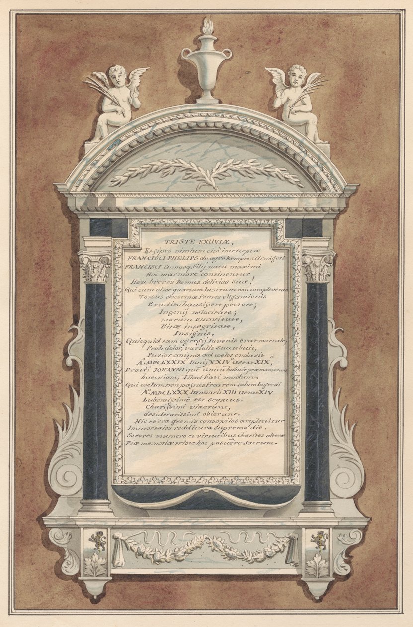 Sunbury Kilisesi'nden Francis Phelips Anıtı by Daniel Lysons