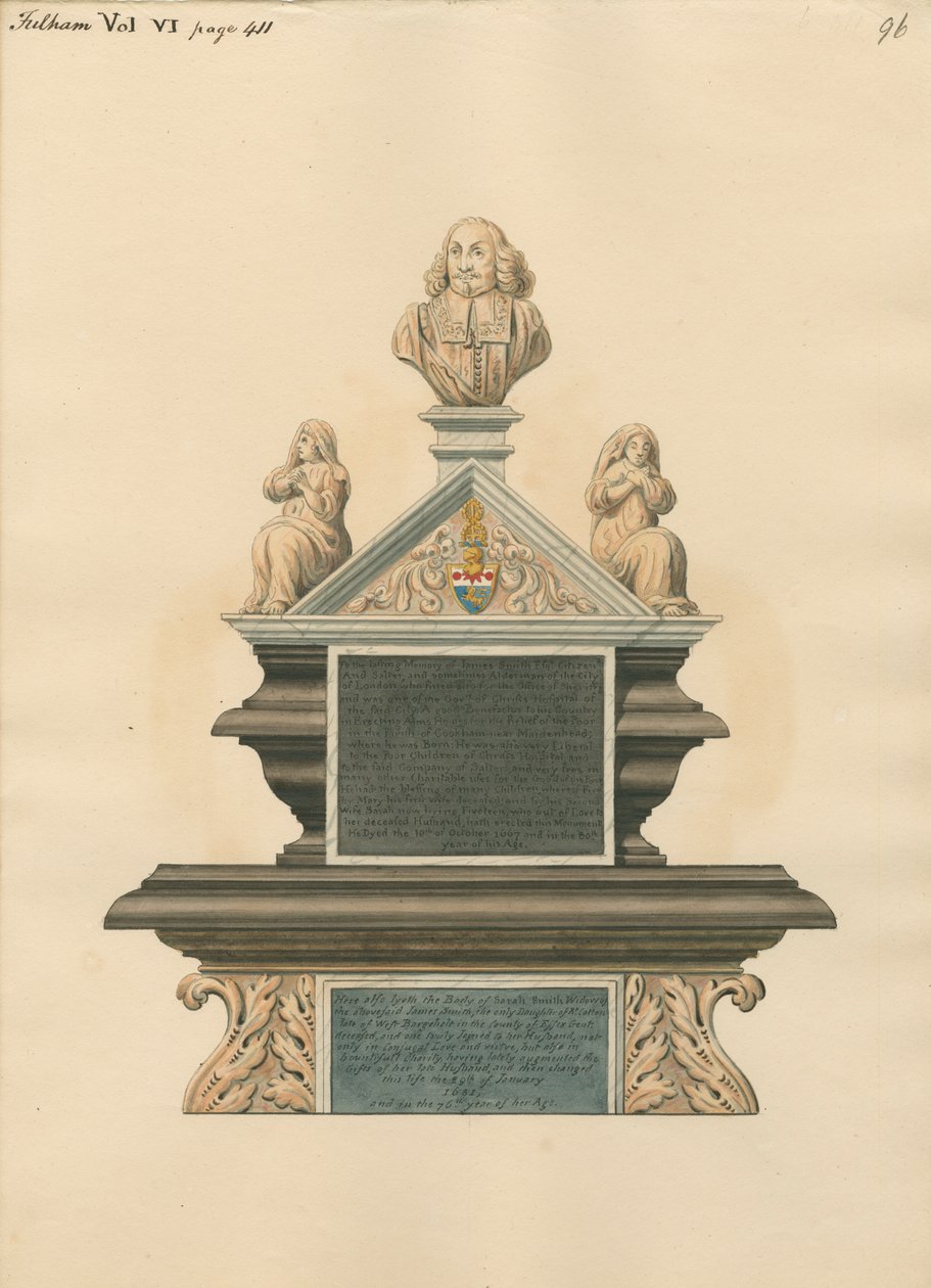 James Smith ve karısı Sarah Smith'in anısına by Daniel Lysons