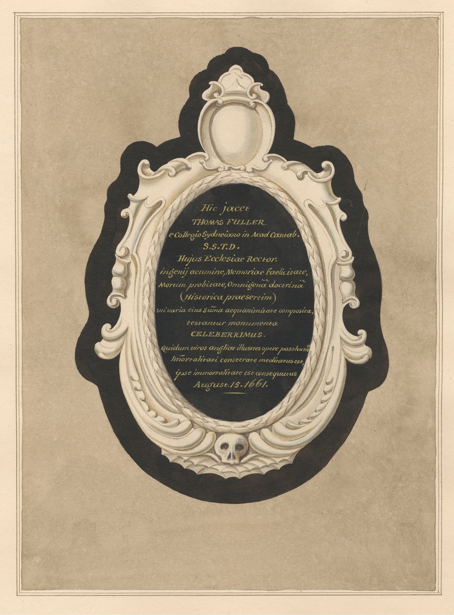 Cranford Kilisesi'nden Thomas Fuller Anıtı by Daniel Lysons