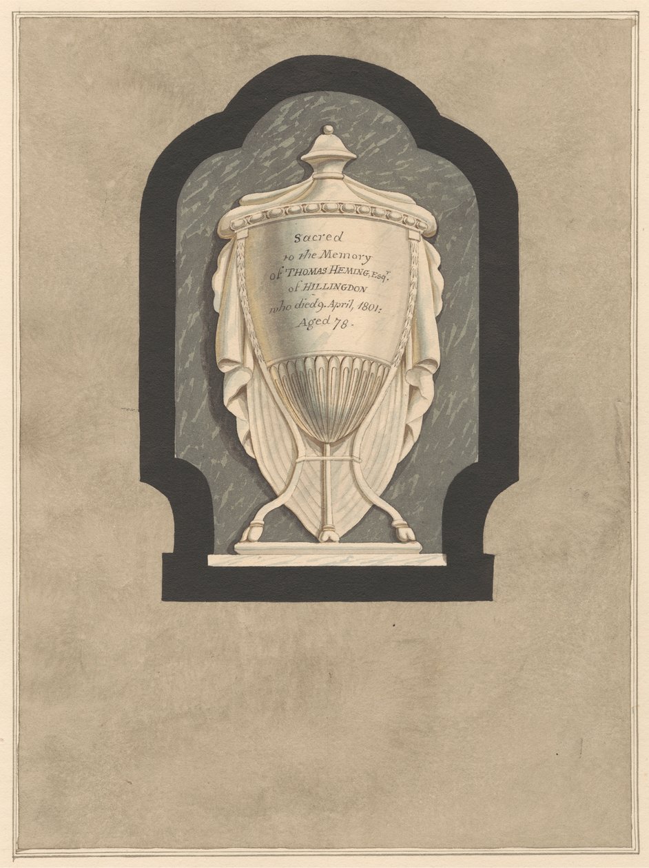 Hillingdon Kilisesi'nden Thomas Heming Anıtı by Daniel Lysons