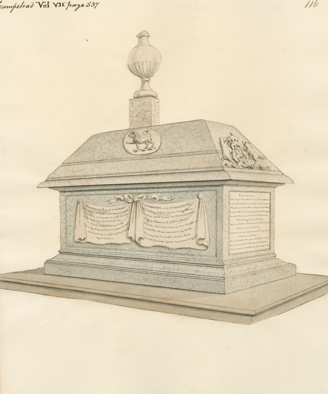 Hampstead Kilisesi'nden Nathaniel Lord Delamer ve Henry ve George Booth by Daniel Lysons
