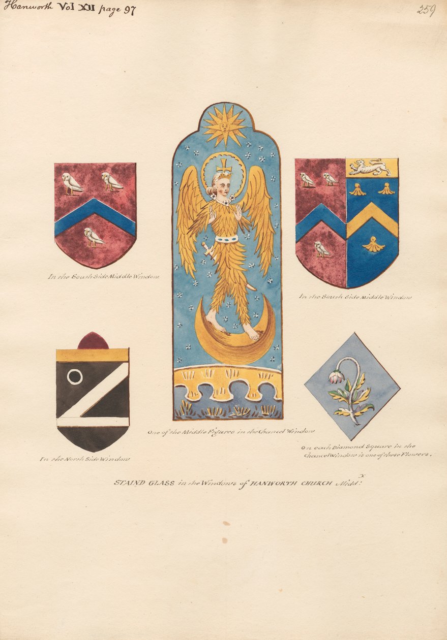 Hanworth Kilisesi'nin Pencerelerindeki Vitray by Daniel Lysons
