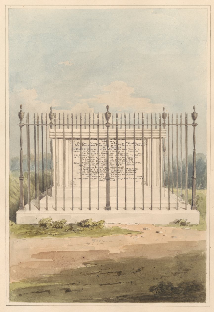 Londra Çevresi: Chiswick Churchyard'dan Macartney'li George Earl'ün Mezarı by Daniel Lysons