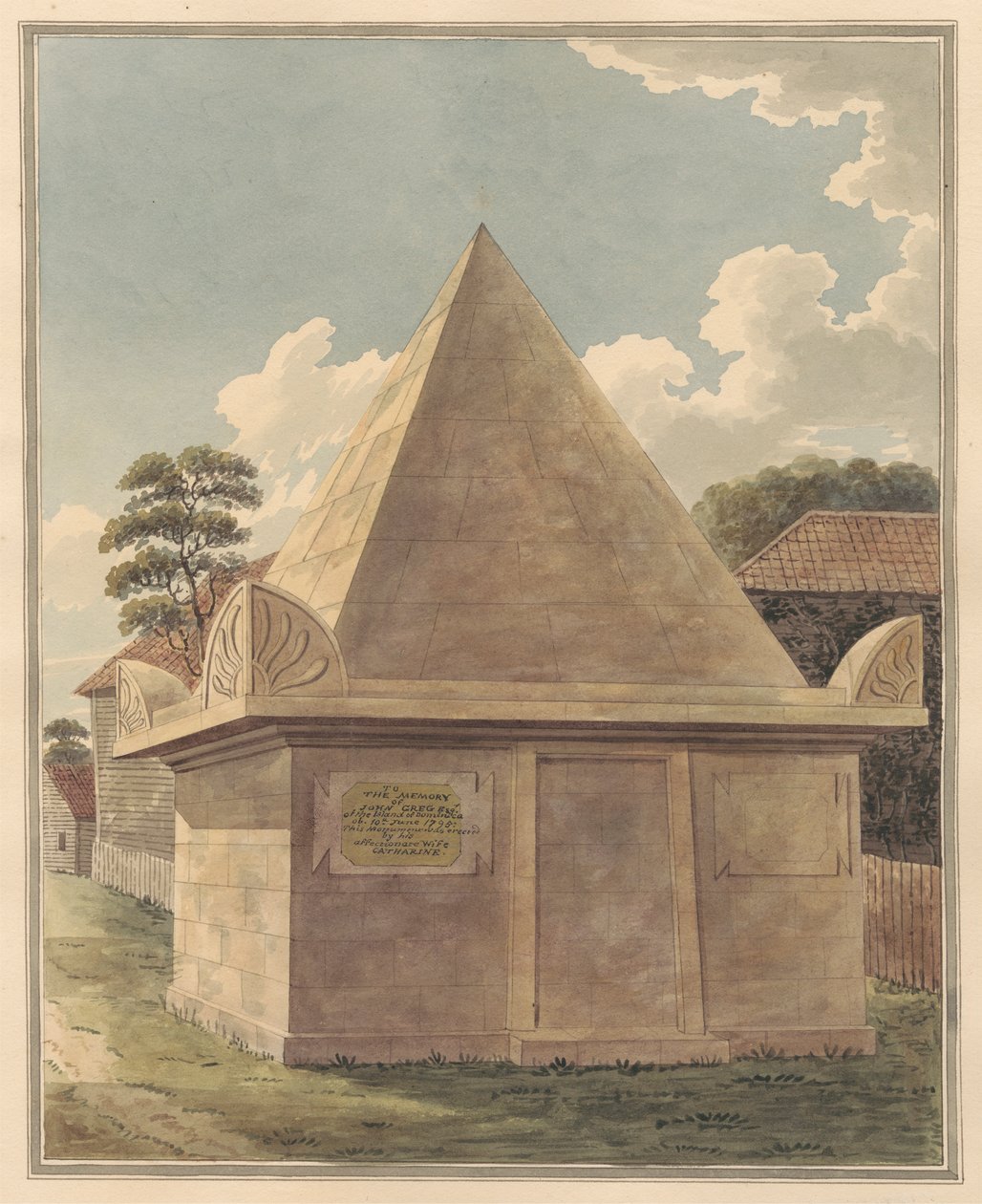 Hampton Churchyard'dan John Greg'in Mezarı by Daniel Lysons