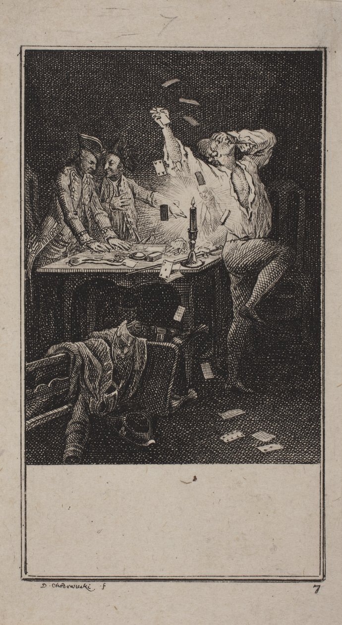 Sabır ve serveti hor görme (zenginlere karşı sabır ve hor görme egzersizi) by Daniel Nikolaus Chodowiecki