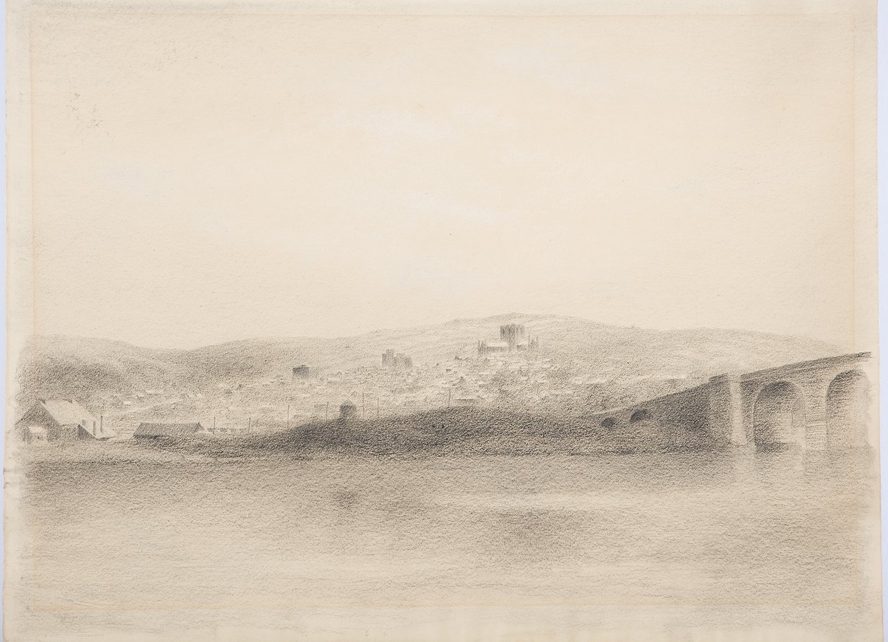 Hexham, c.1916 (kağıt üzerinde kömür) by Daniel Oliver