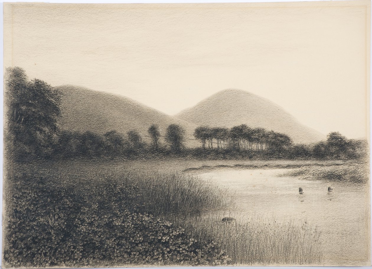 Yeavering Bell, Northumberland, c.1916 (kağıt üzerinde kalem ve tuvalet) by Daniel Oliver
