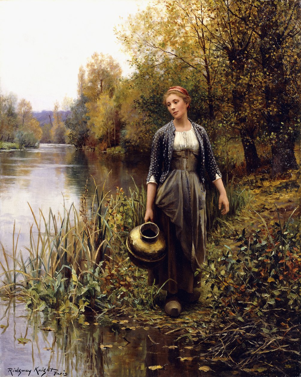 Su Kenarında, by Daniel Ridgway Knight
