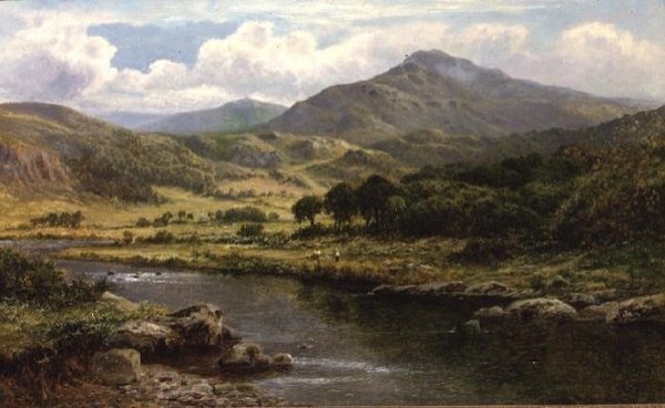 Bir Highland Nehri Manzarası by Daniel Sherrin
