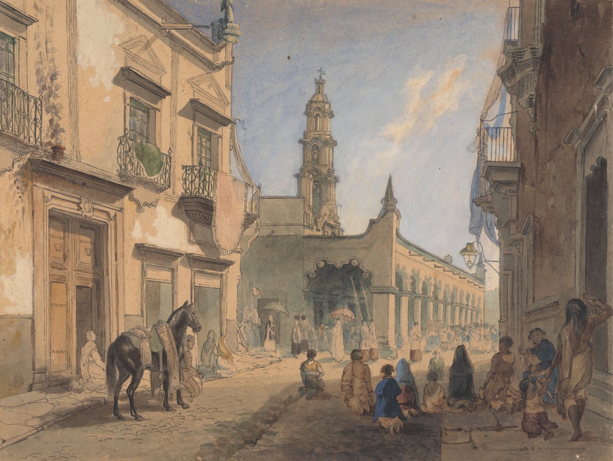 Meksika Sokak Sahnesi - Caliente Waters by Daniel Thomas Egerton