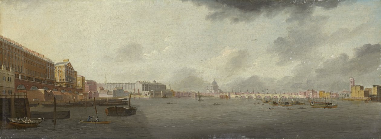 Adelphi, Somerset House ve Saint Paul Katedrali ile Doğuya Bakan Thames