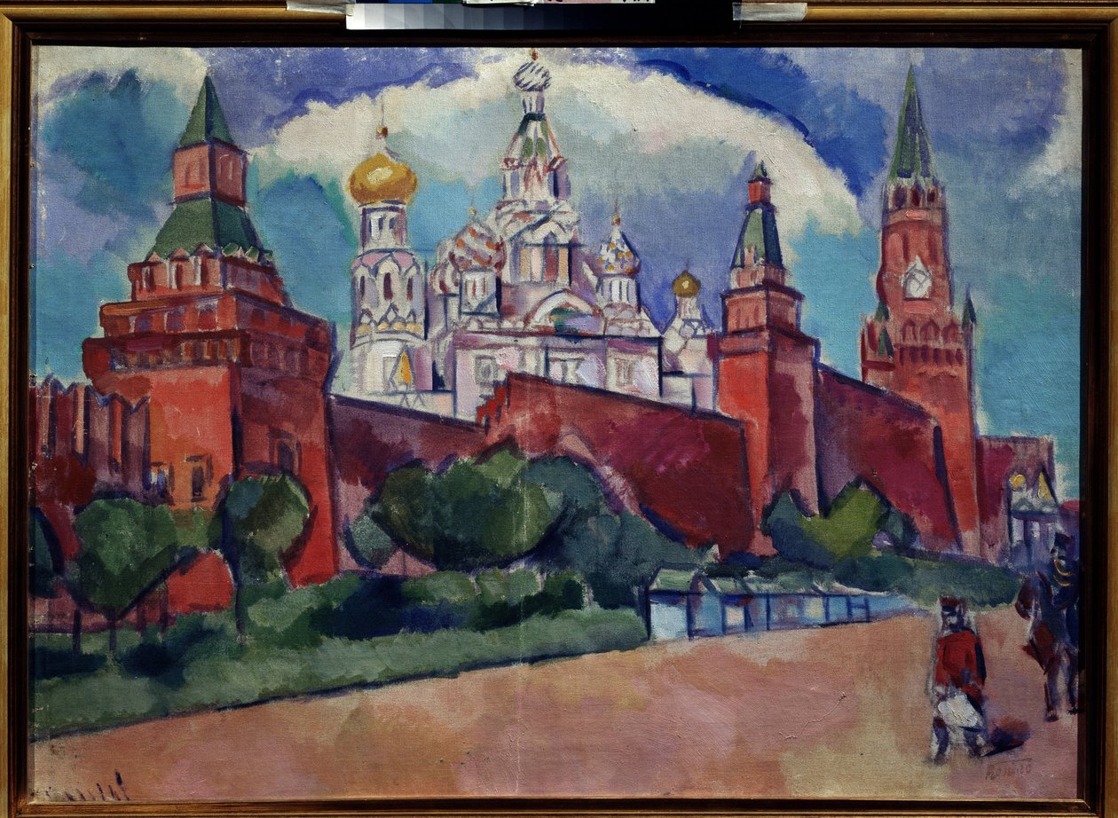 Moskova'da Aziz Basil Katedrali ile Kızıl Meydan, yaklaşık 1910 (tuval üzerine yağlı boya) by Daniel Vladimir Baranoff Rossine