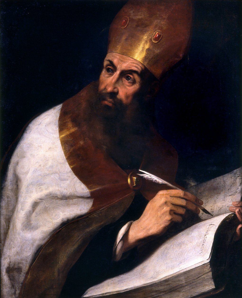 Saint Augustine Saint Augustine (Sant'Agostino) Hippo'nun arifesi. Tablo Daniele Crespi (1598-1630) 1623 Basilica San Giovanni, Busto Arsizio İtalya by Daniele Crespi