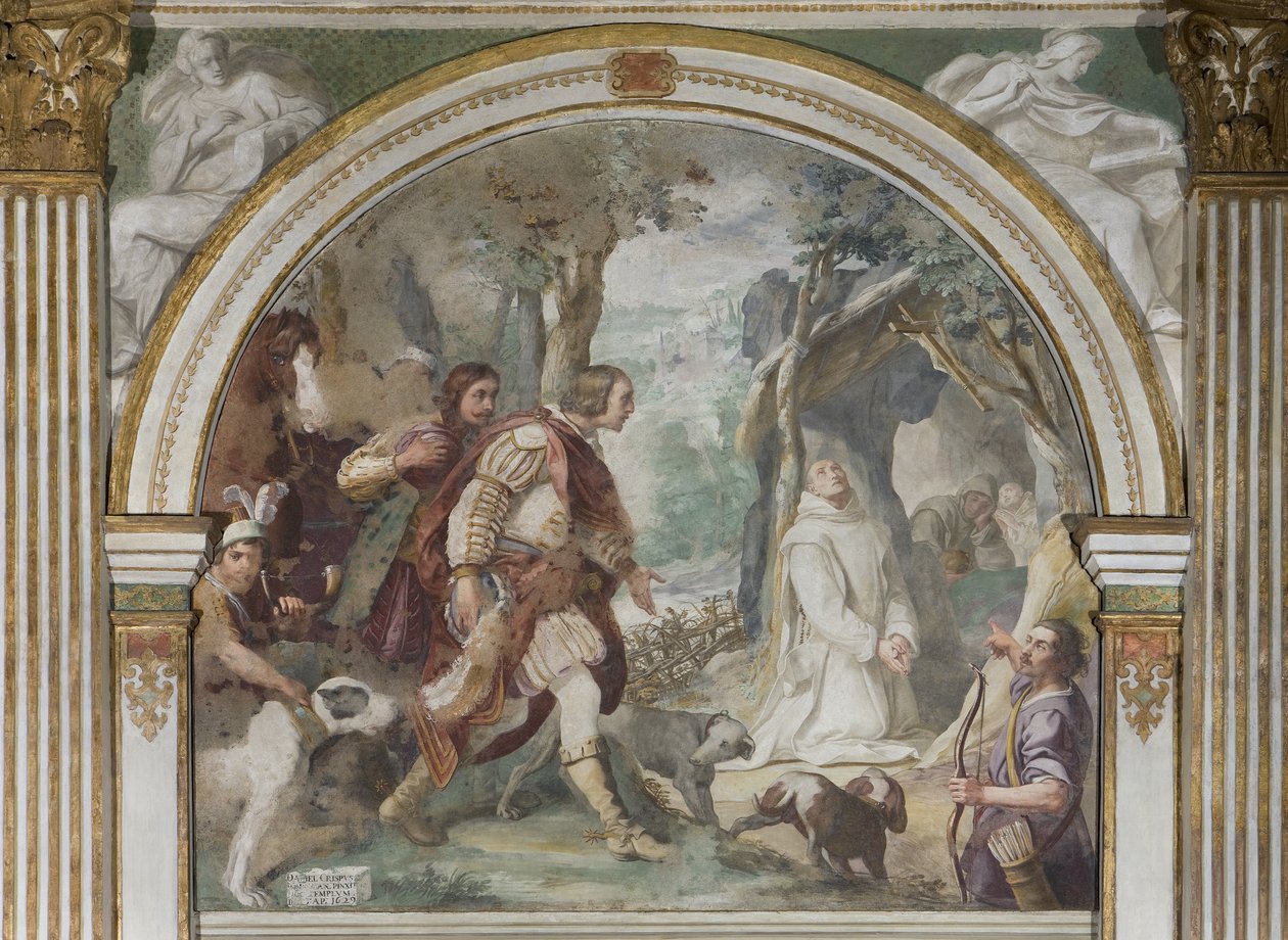 1629 Calabria Roger ile Saint Hugh toplantı by Daniele Crespi
