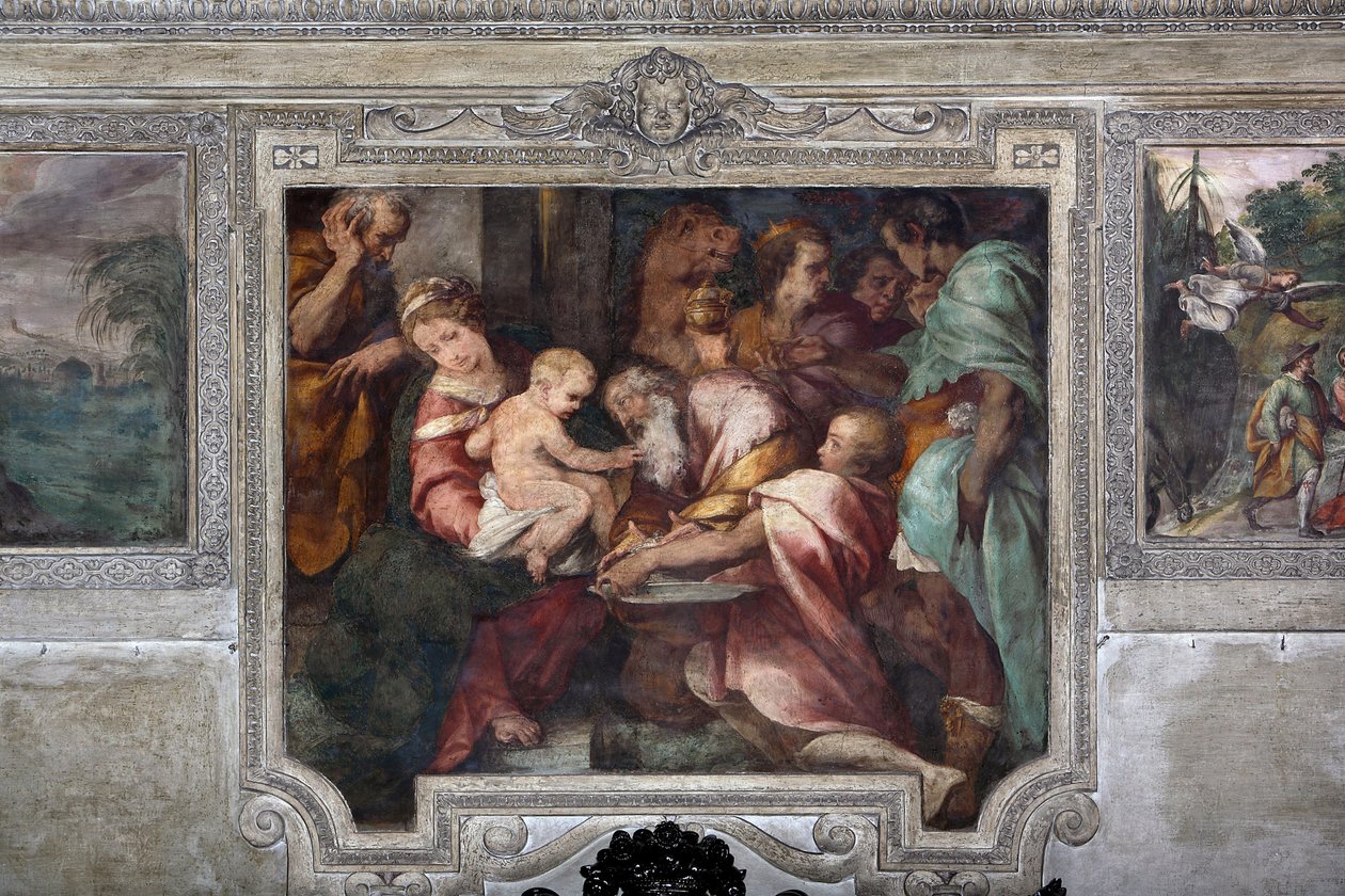 Daniele Crespi'nin Magi Freskosuna Tapınması (1598-1630) 17. yüzyıl Milano, Zebedia'daki St. Alessandro Kilisesi by Daniele Crespi
