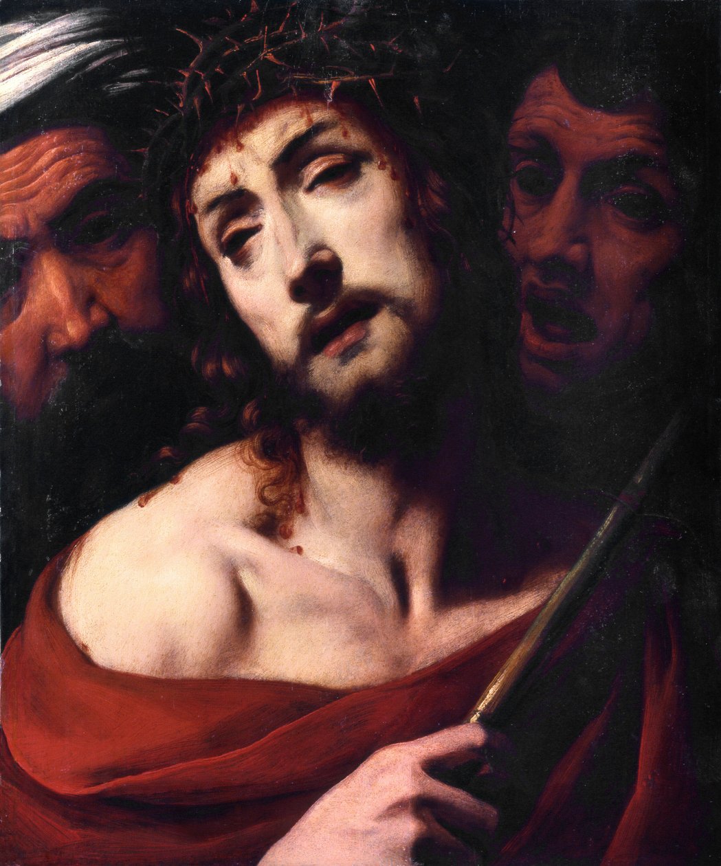 Acı çeken Mesih'in Mesih Yüzü ile alay etmesi dikenlidir. Tablo Daniele Crespi (1598-1630) 17. yüzyıl Basilica San Giovanni, Busto Arsizio İtalya by Daniele Crespi