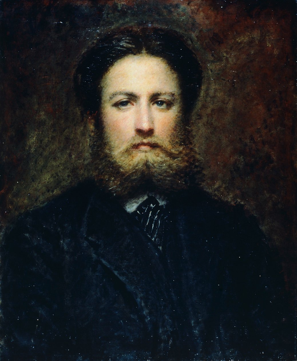 Genç bir adamın portresi, Daniele Ranzoni (1843-1889), tuval üzerine yağlı boya. by Danielle Ranzoni