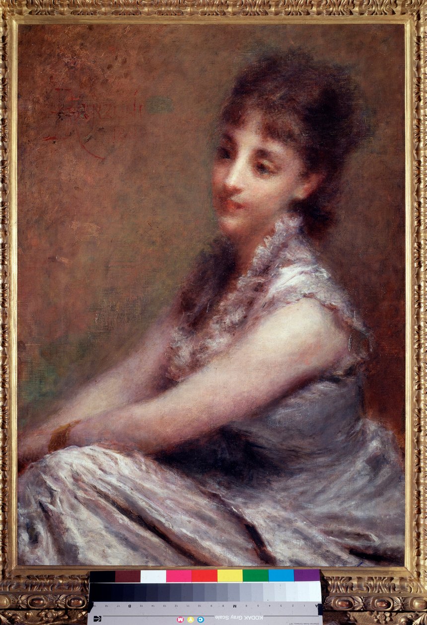 Kontes Arrivabene Portresi Tablo Daniele Ranzoni (1843-1889) 1880 Dim 61x87 cm Milan, Galleria d