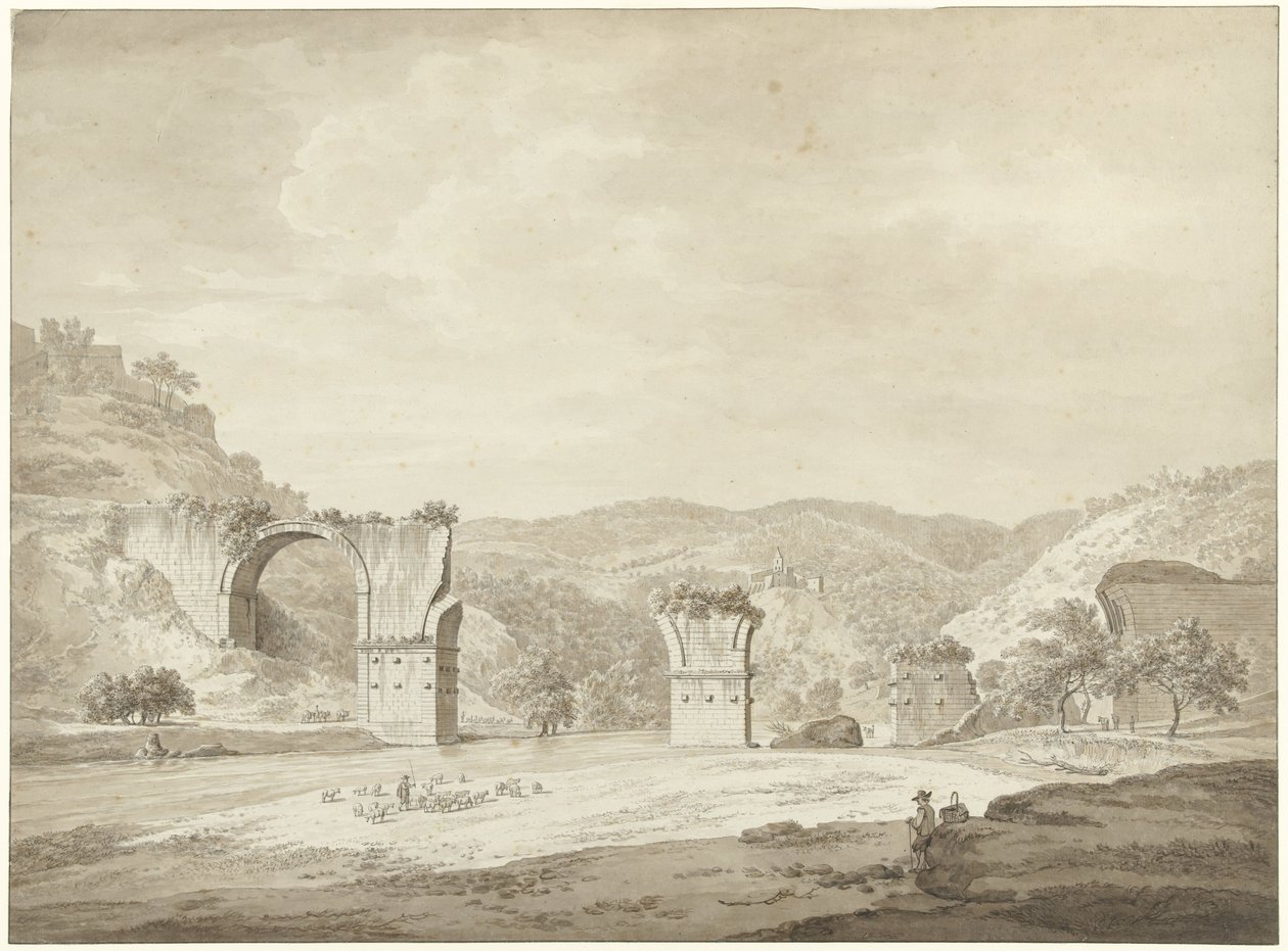 Narni, İtalya'daki Augustus köprüsünün harabesi by Daniël Dupré