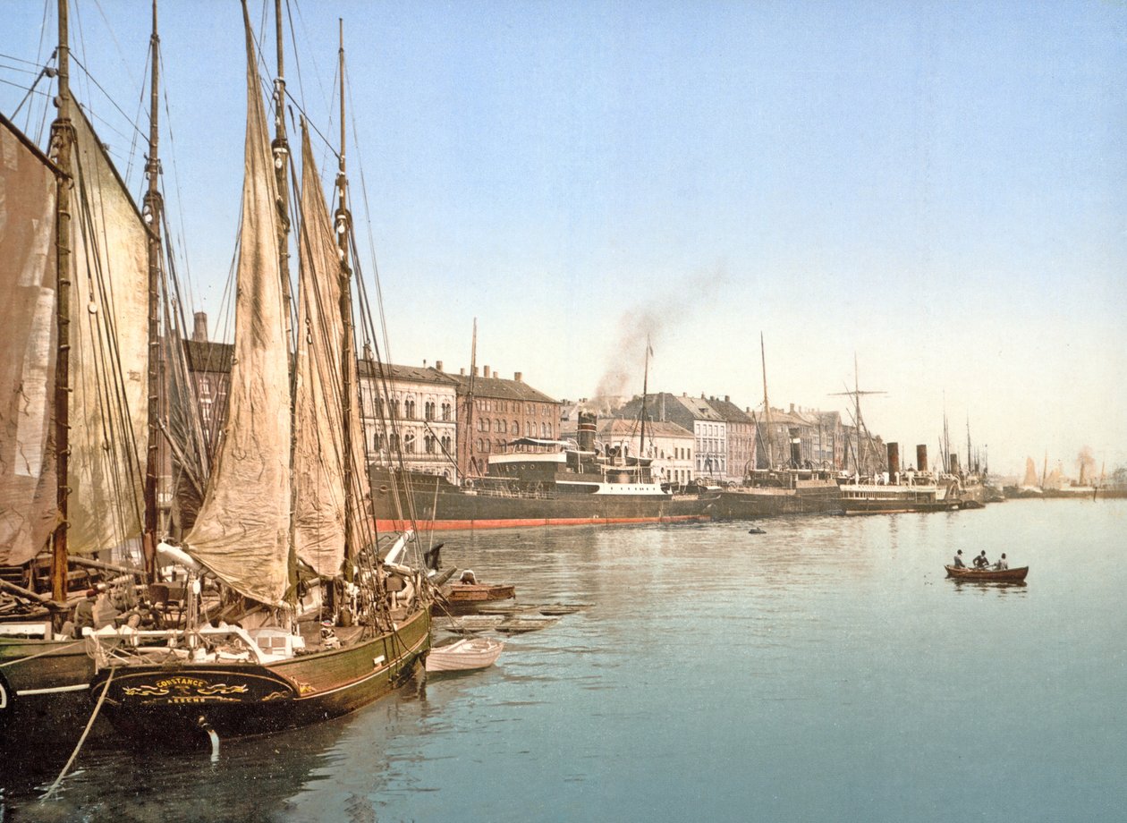 Havnegade, Kopenhag, pub manzarası. 1900 by Danish Photographer