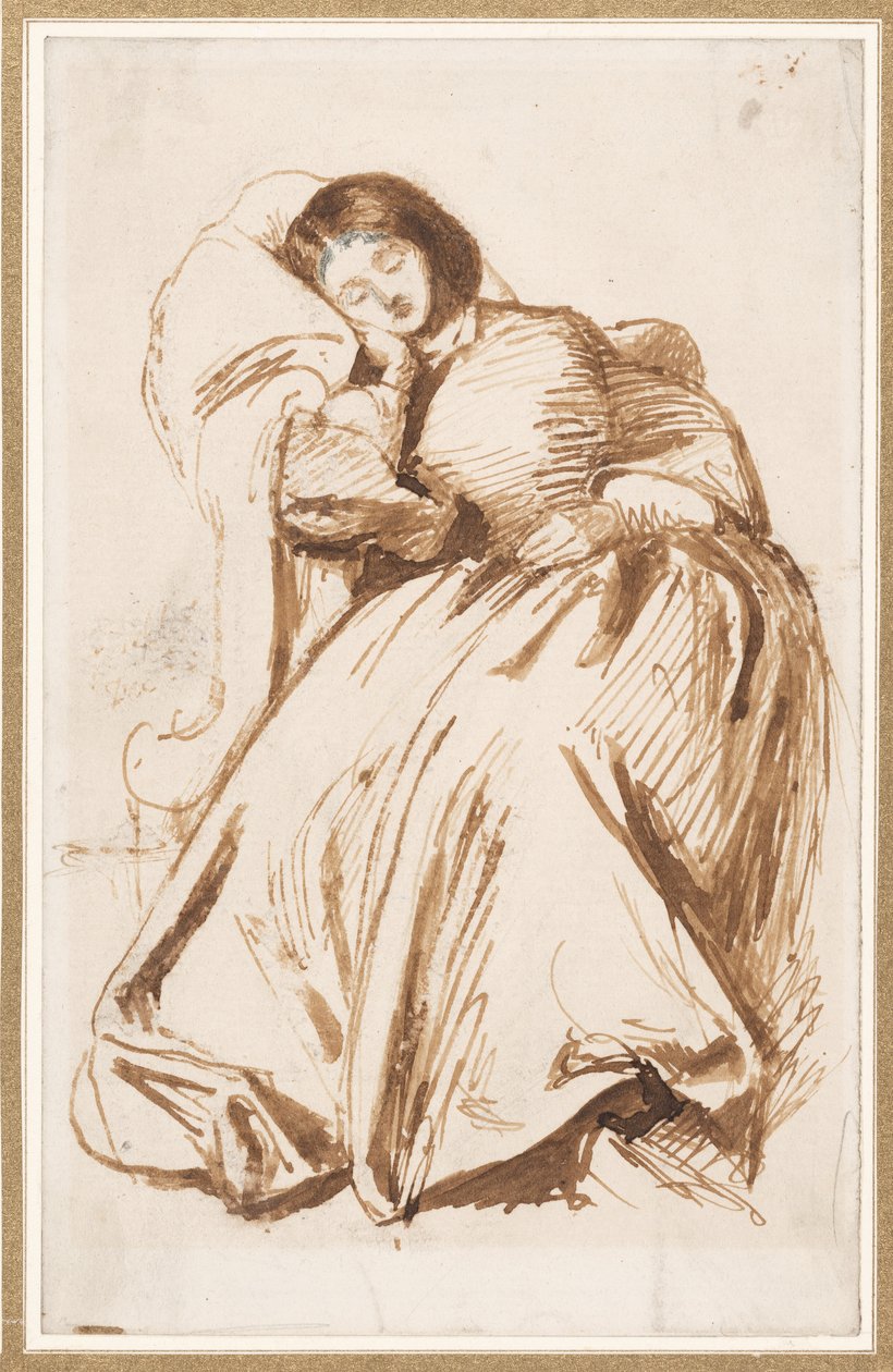Elizabeth Siddal Sandalyede by Dante Gabriel Charles Rossetti