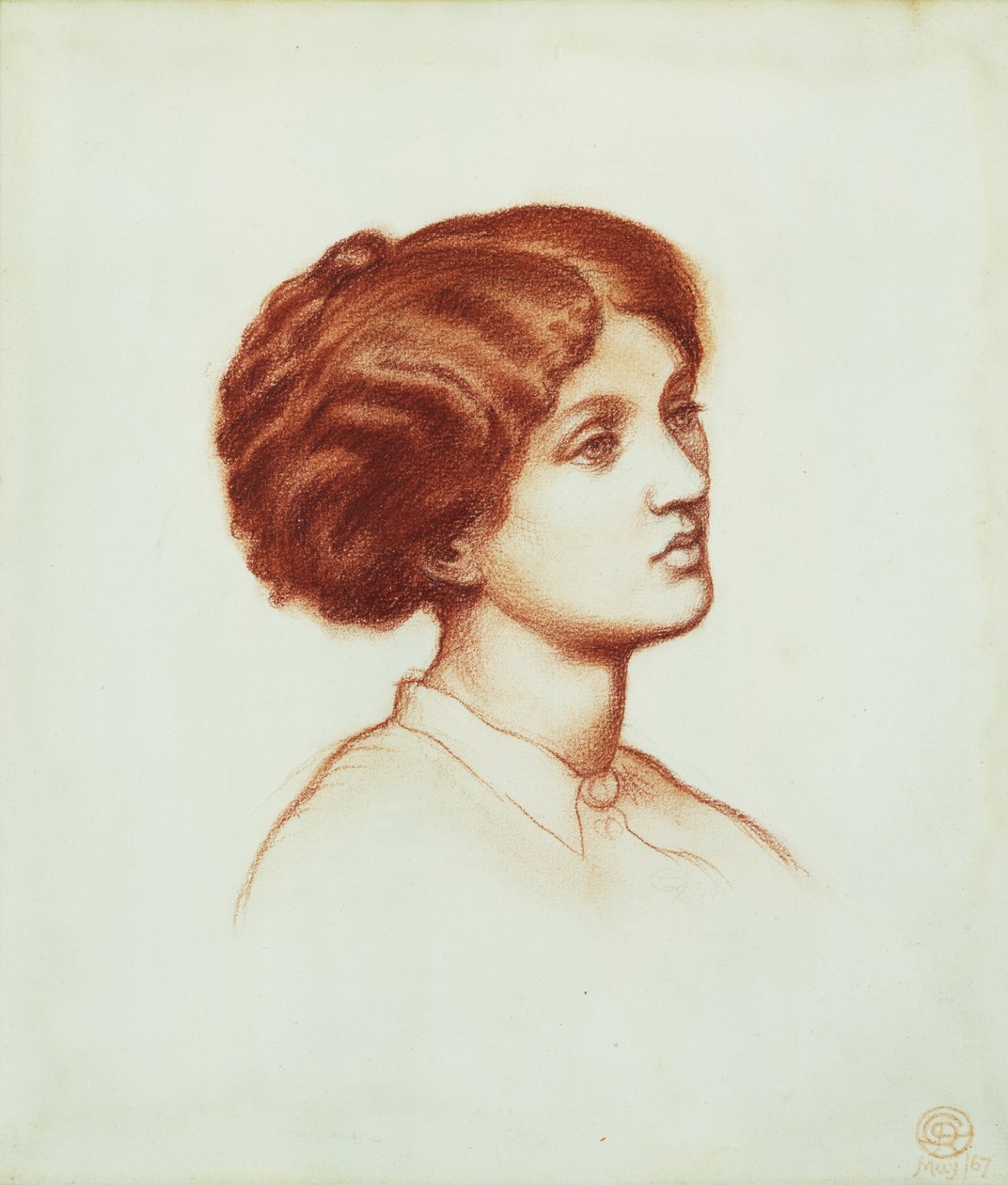 Bayan Frederick Leyland, 1867 (kağıt üzerinde kırmızı tebeşir) by Dante Gabriel Charles Rossetti