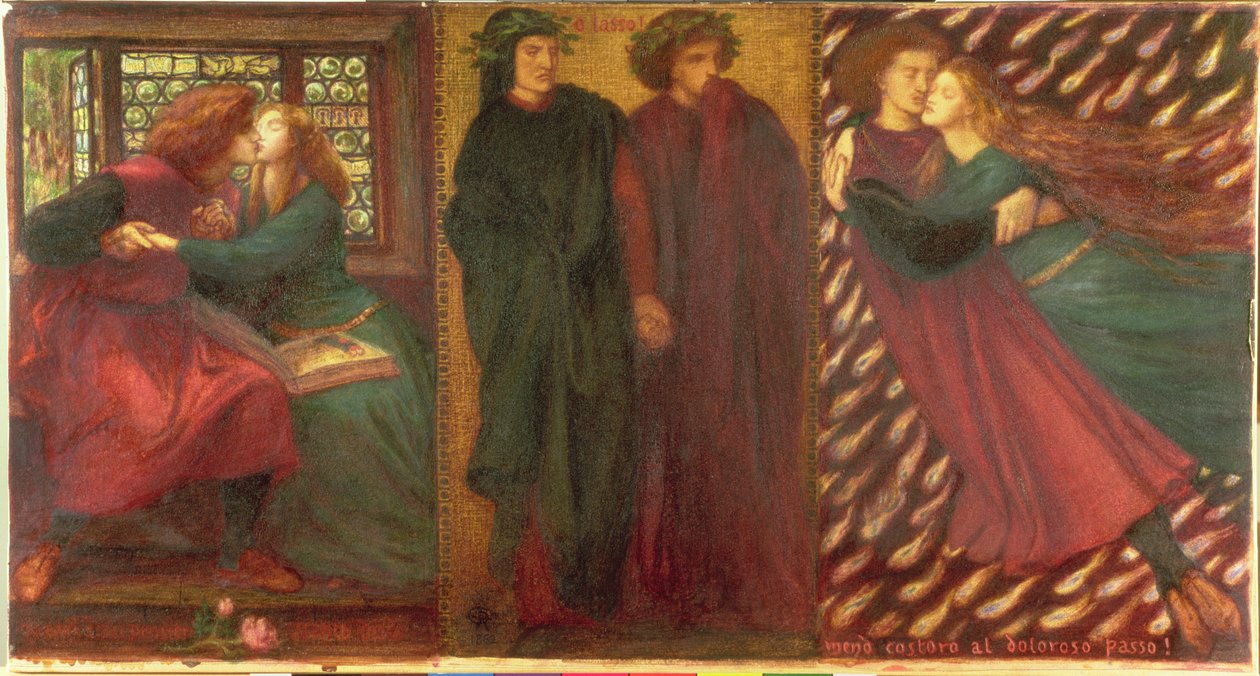Paolo ve Francesca, 1862 (karma teknik) by Dante Gabriel Charles Rossetti