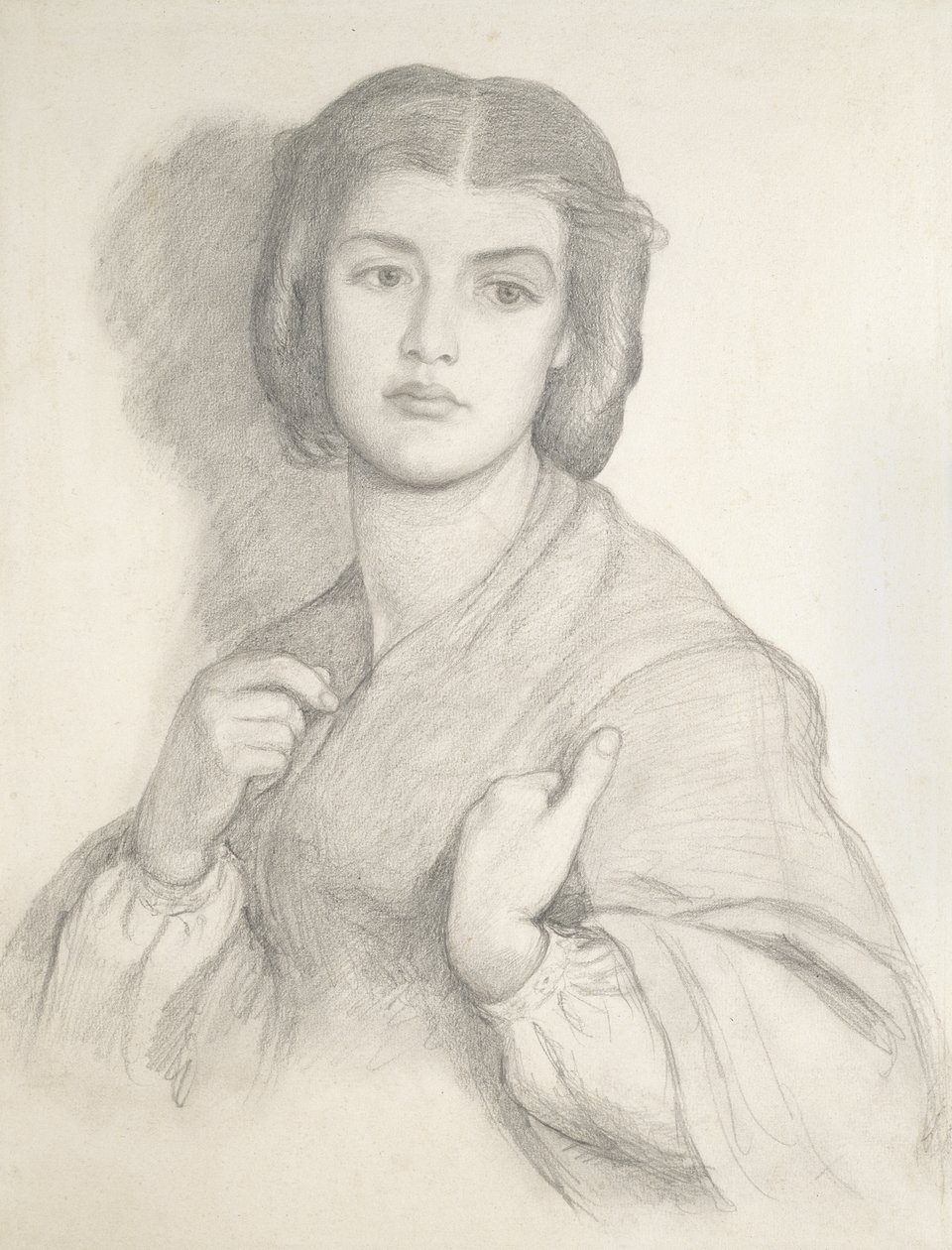 Bir Kadının Portresi (kağıt üzerinde grafit) by Dante Gabriel Charles Rossetti