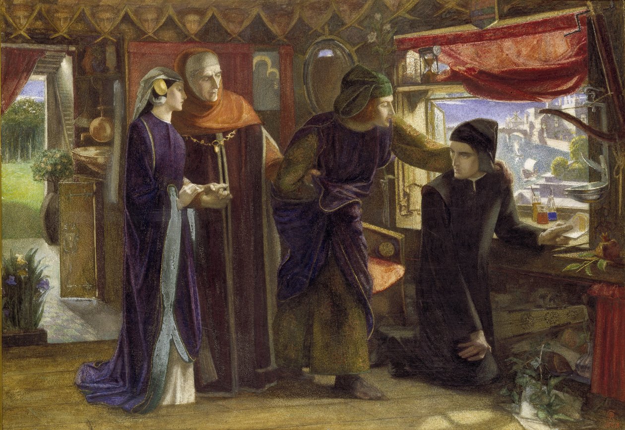 ಬೀಟ್ರಿಸ್ ಸಾವಿನ ಮೊದಲ ವಾರ್ಷಿಕೋತ್ಸವ, 1853-54 ಟರ್ಕ್ by Dante Gabriel Charles Rossetti