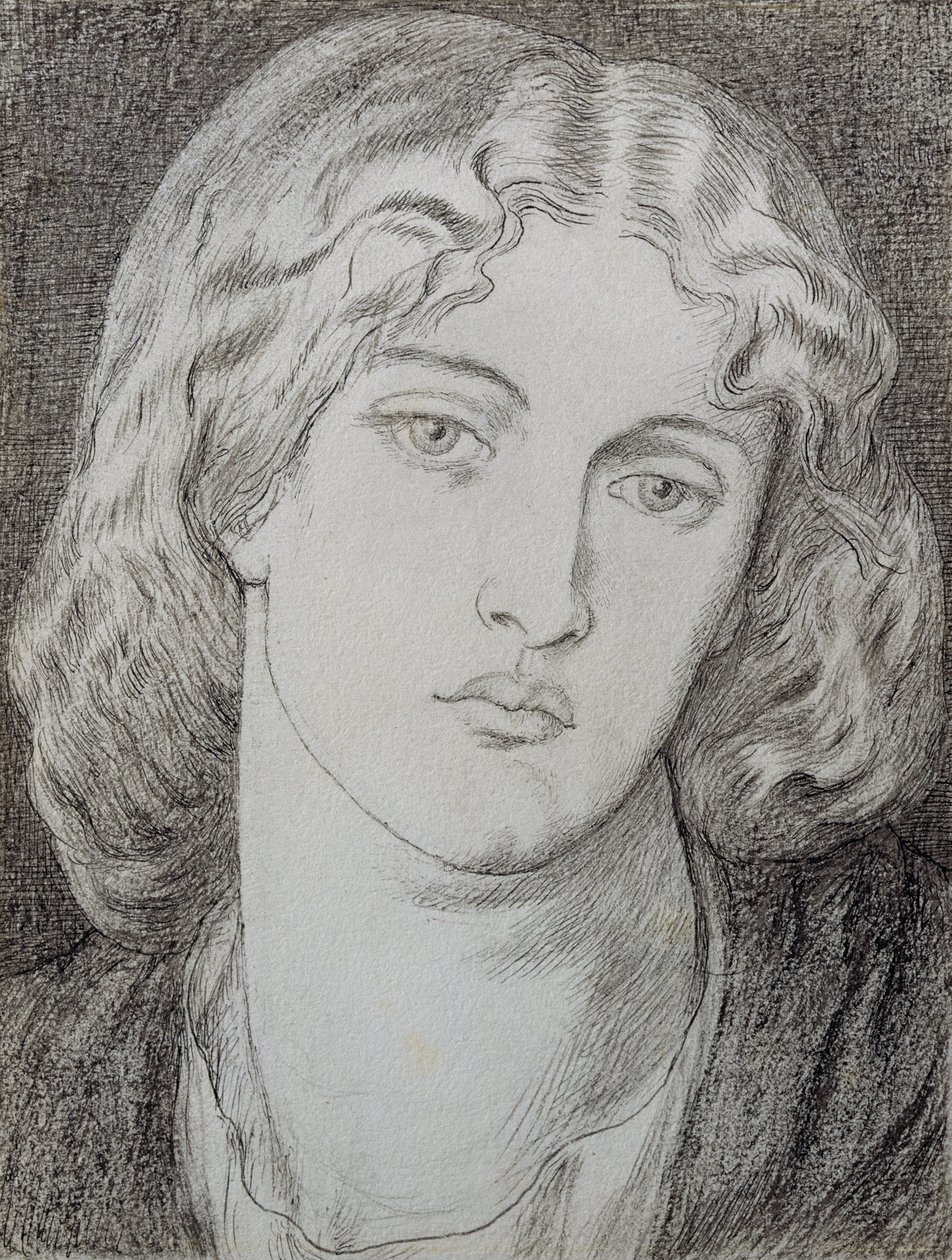 Fanny Cornforth (1824-1906) (kağıt üzerinde kalem ve mürekkep ve gri yıkama) by Dante Gabriel Charles Rossetti