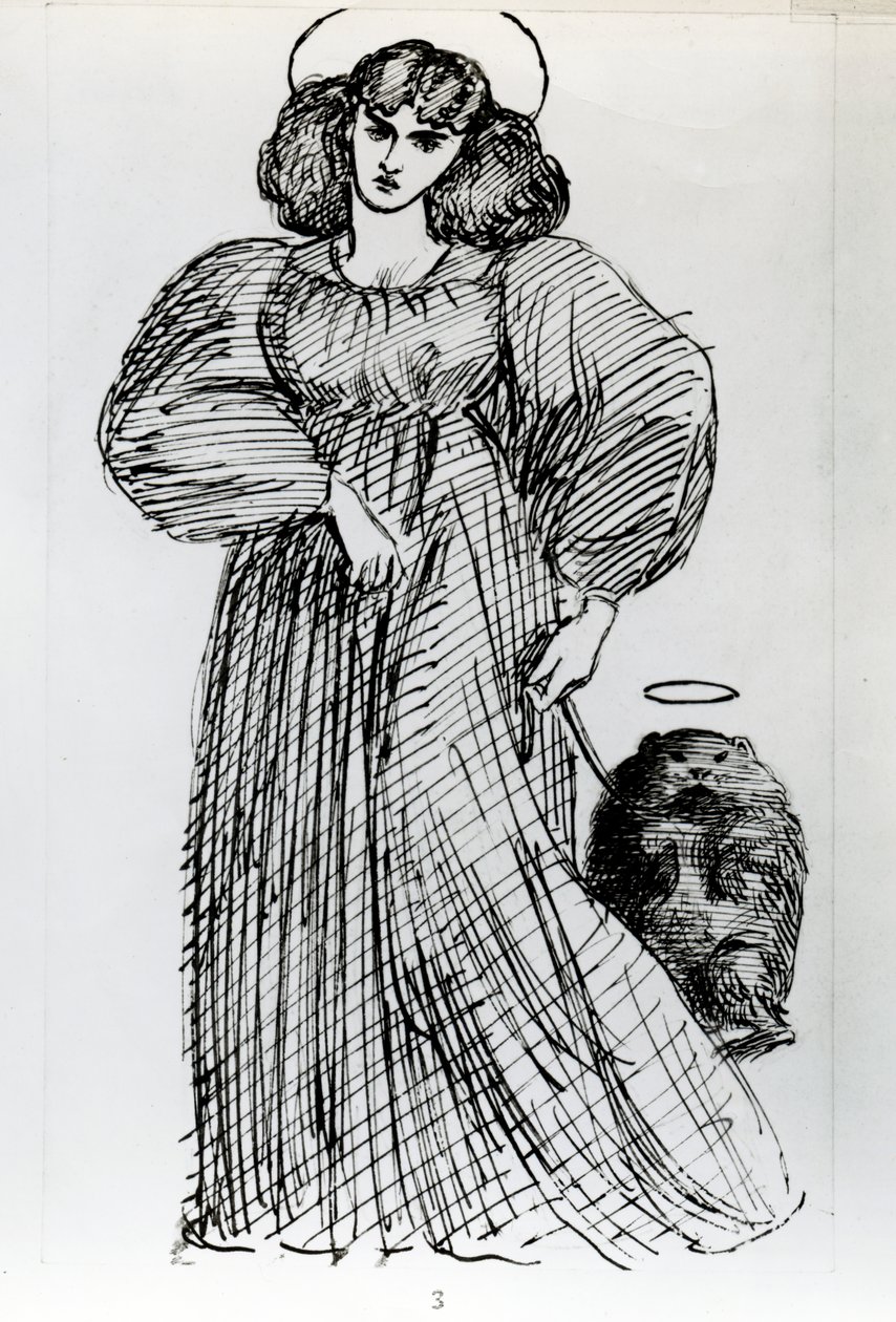 Bayan Morris ve Wombat, 1869 by Dante Gabriel Charles Rossetti
