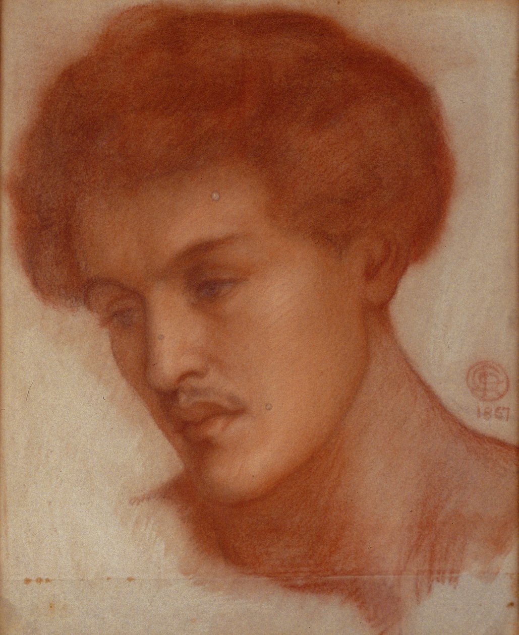 Augustus Howell, 1867 (kağıt üzerinde kırmızı tebeşir) by Dante Gabriel Charles Rossetti