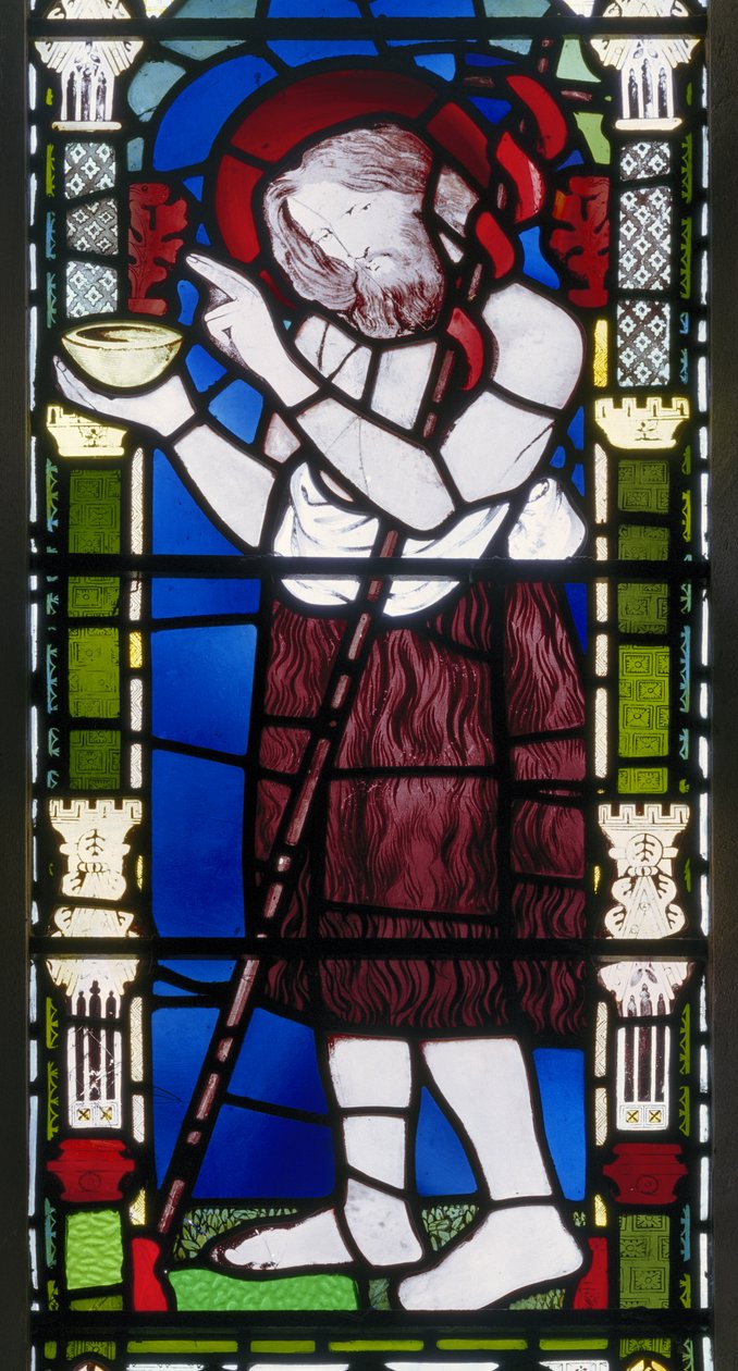 Banstead, All Saints, Morris Marshall & Faulkner & Co, DG Rossetti, John The Baptist, 1863 by Dante Gabriel Charles Rossetti