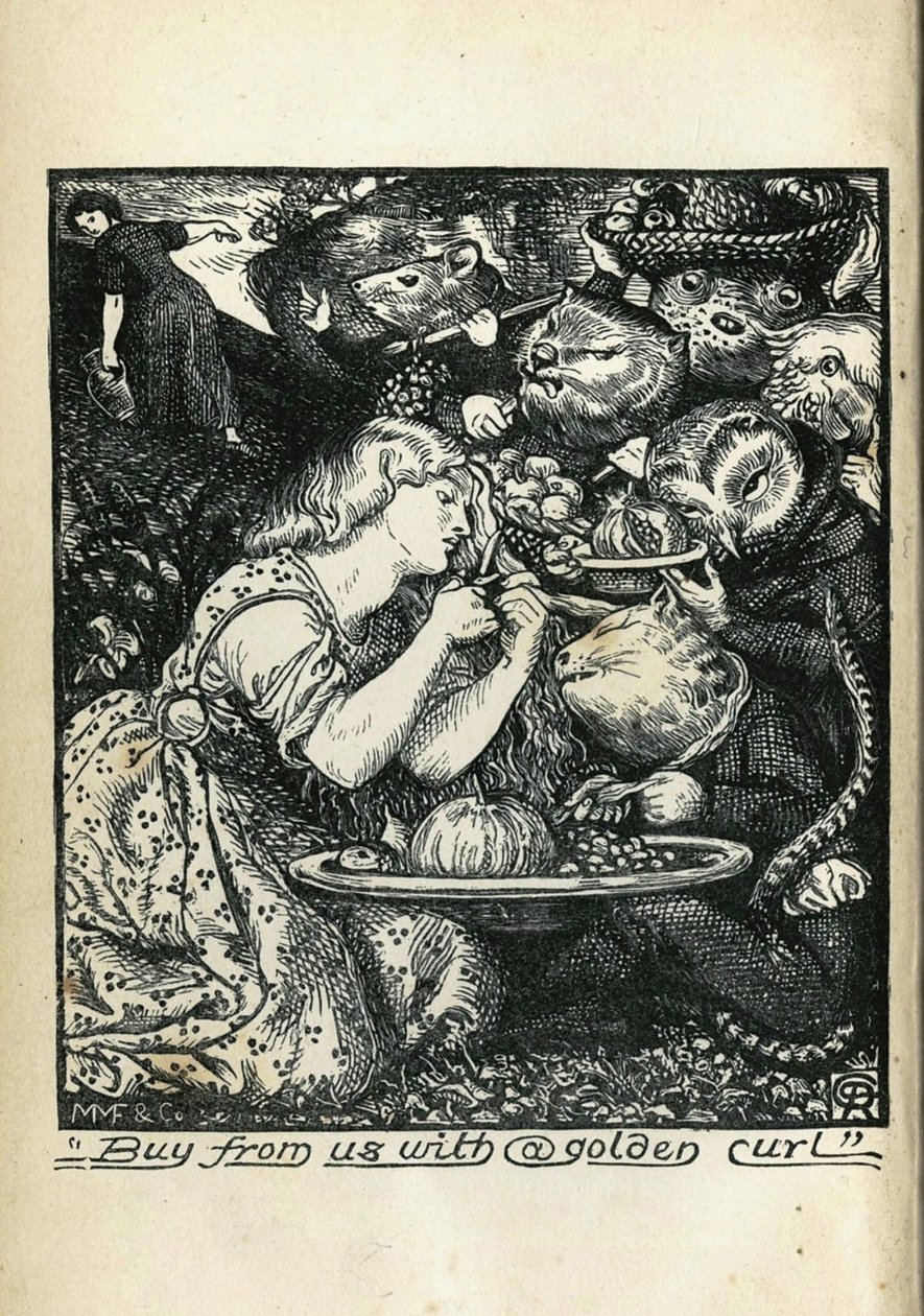 Goblin Pazarı Cephesi ve Diğer Şiirler, Christina Rossetti, 1861-1862 by Dante Gabriel Charles Rossetti