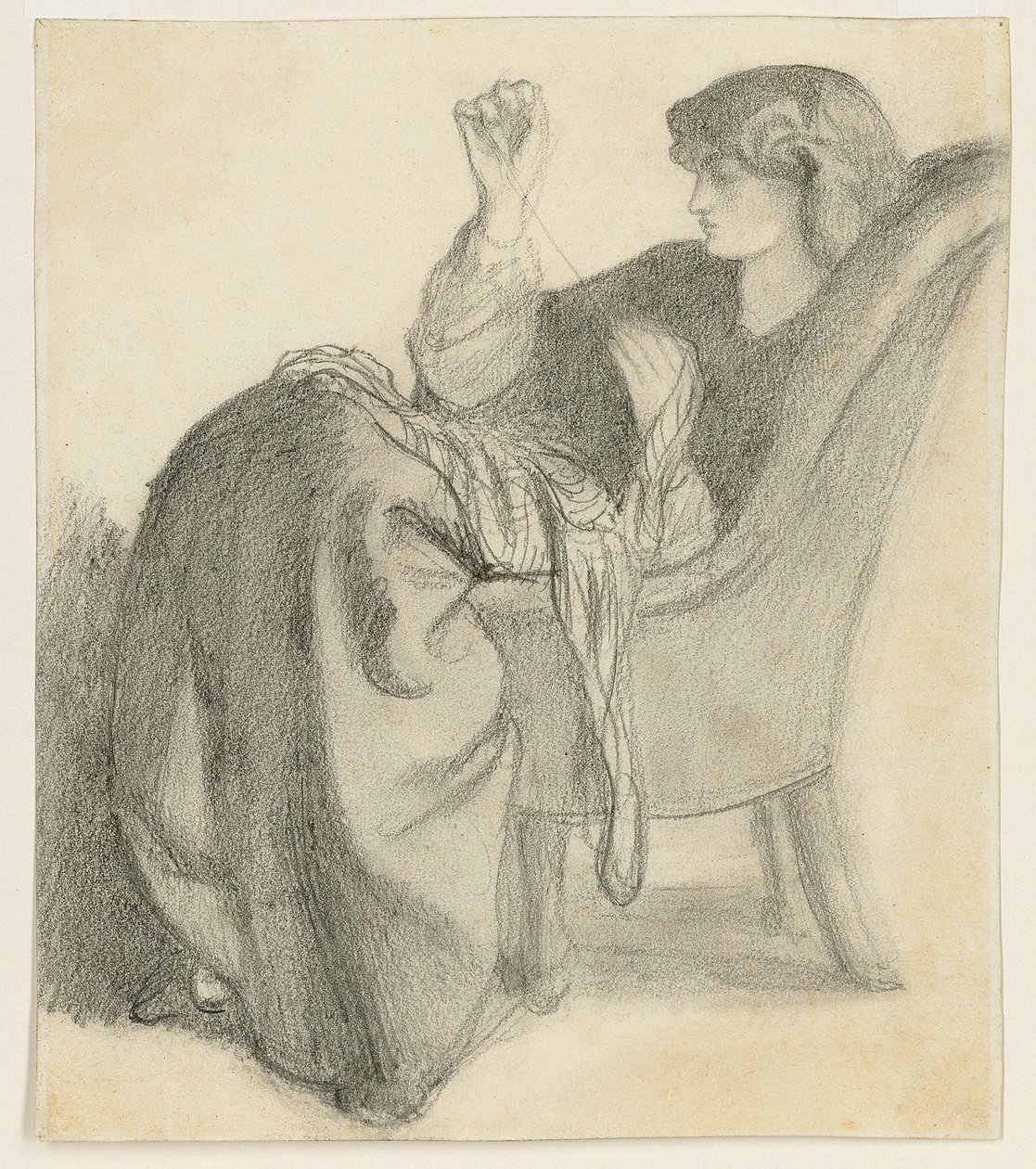 Lachesis: Sandalye Dikişinde Oturan Jane Morris Çalışması, 1860
