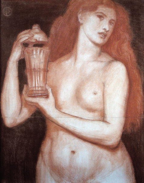 Pandora (kağıt üzerine tebeşir) by Dante Gabriel Charles Rossetti