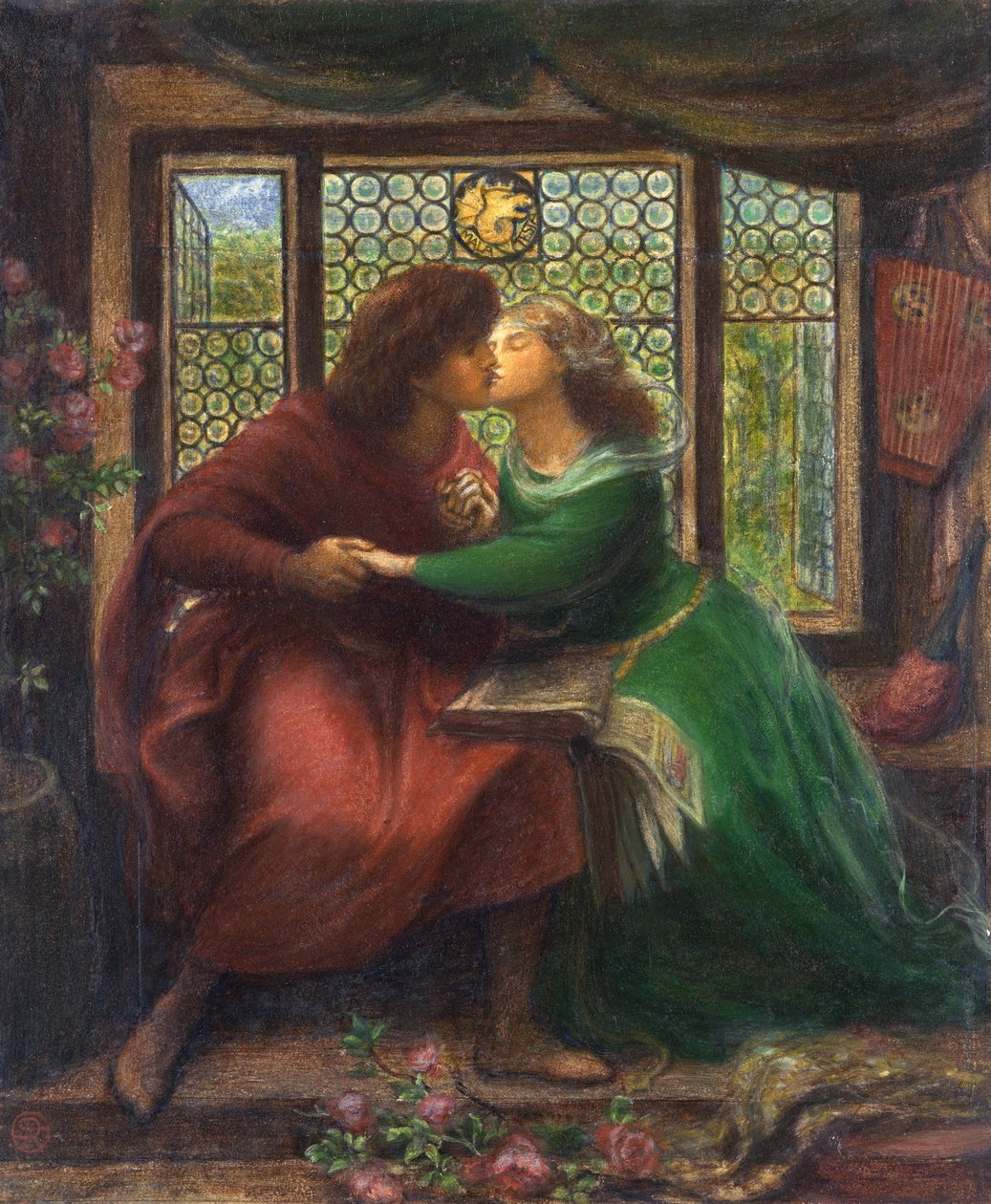 Paolo (Malatesta) (yak. 1246 veya 1248-c. 1285) ve Francesca da Rimini (veya da Polenta) (1255-1285) - Dante Alighieri tarafından "" La Divina Commedia "" (İlahi Komedya) karakterinin temsili (1265- 1321) - Dante Gabriel Rossetti