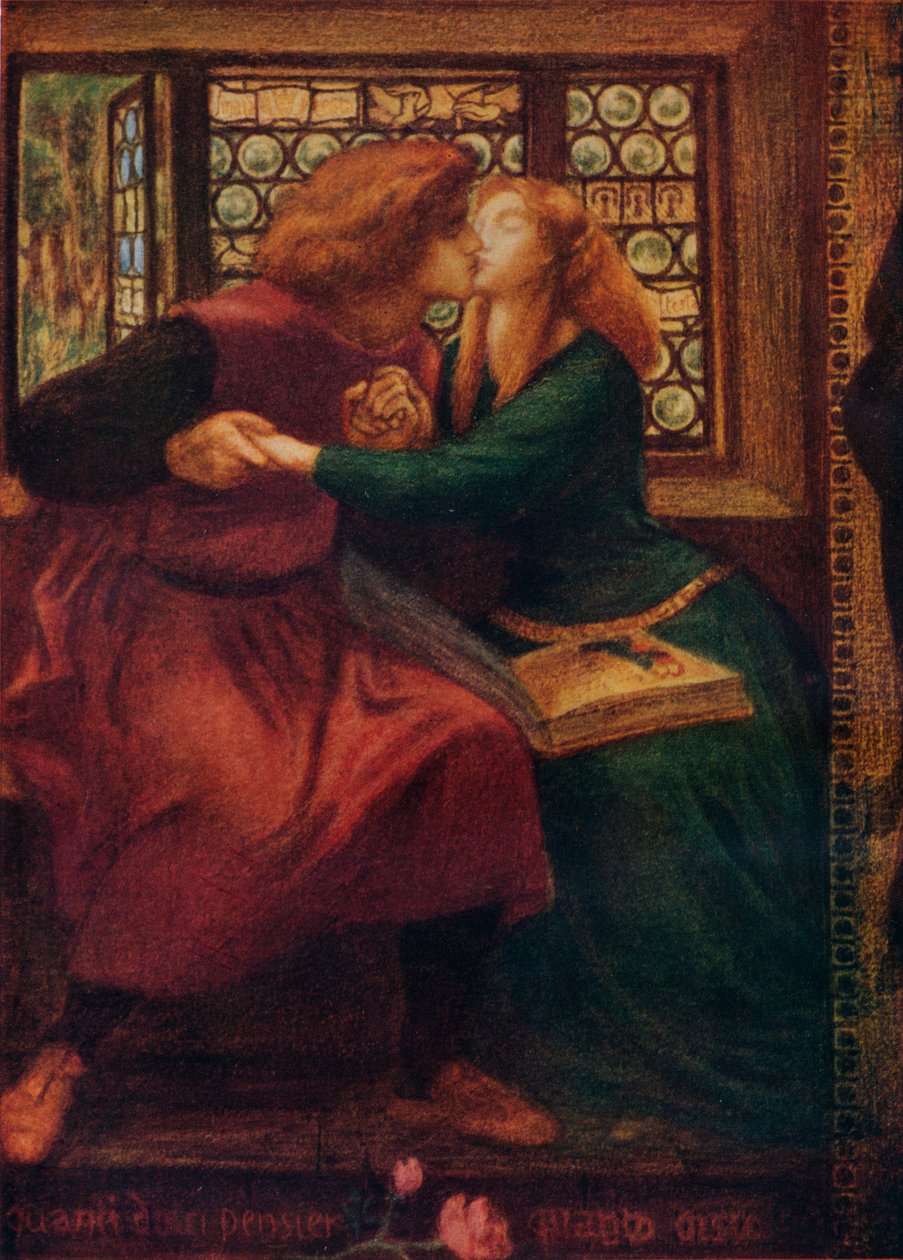 Paolo ve Francesca da Rimini detay, 1855 by Dante Gabriel Charles Rossetti