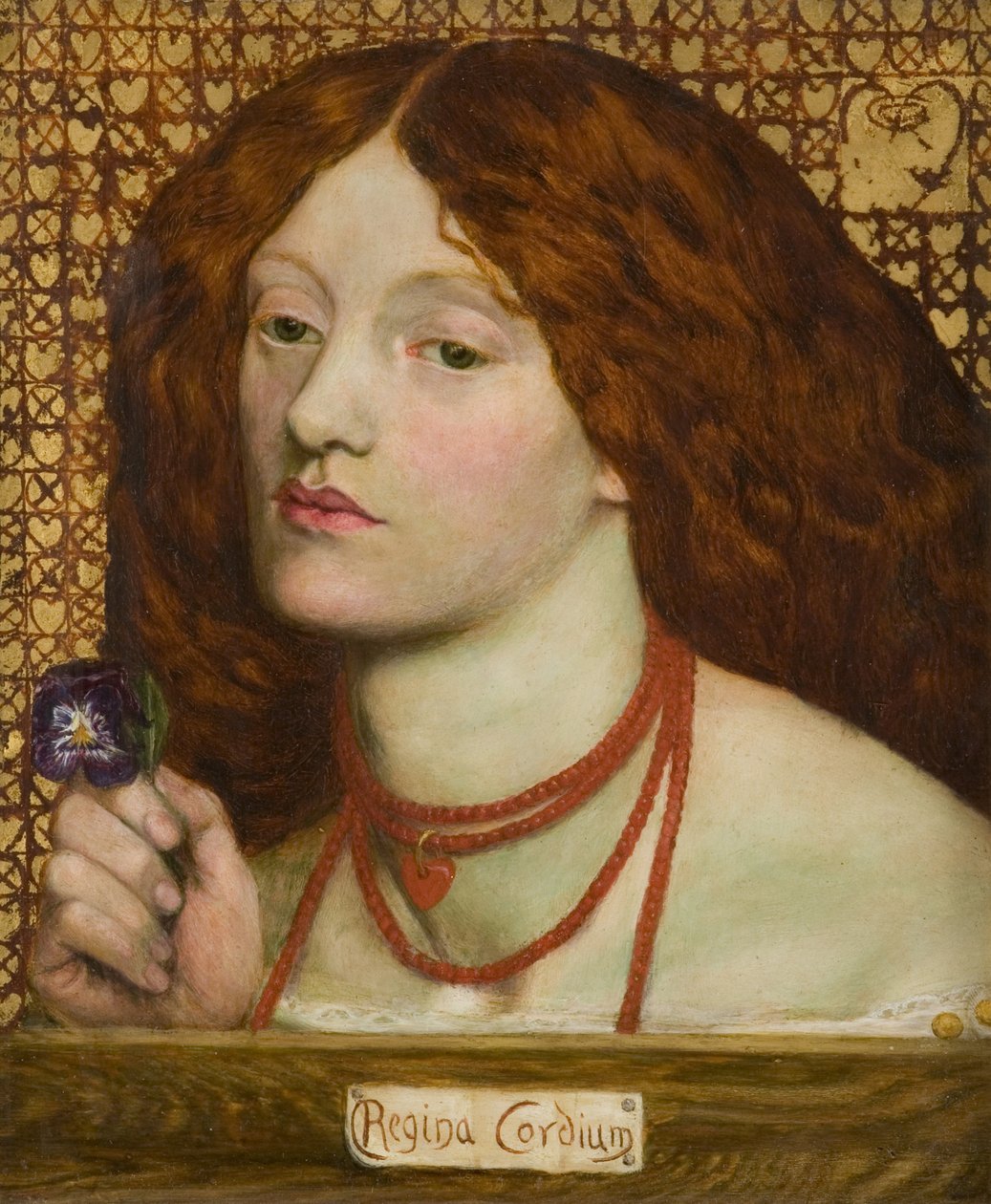 Regina Cordium (Kupa Kraliçesi) - Dante Gabriel Rossetti (1828-1882). Tuval üzerine yağlıboya by Dante Gabriel Charles Rossetti