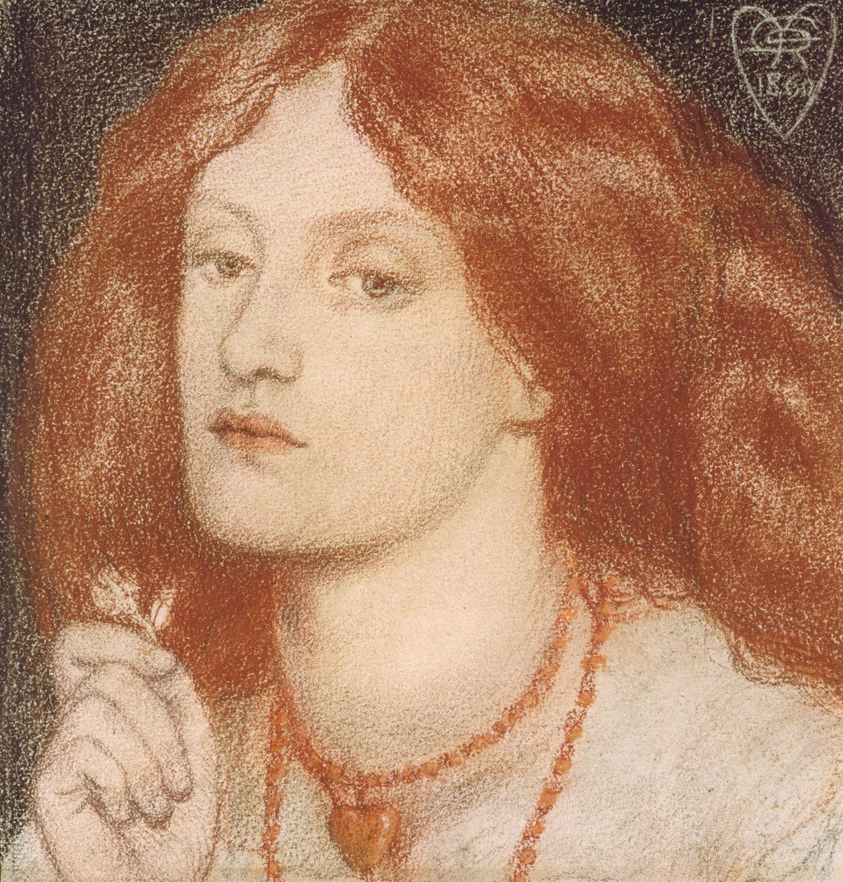 Regina Cordium veya Kupa Kraliçesi, 1860 (kağıt üzerinde pastel) by Dante Gabriel Charles Rossetti