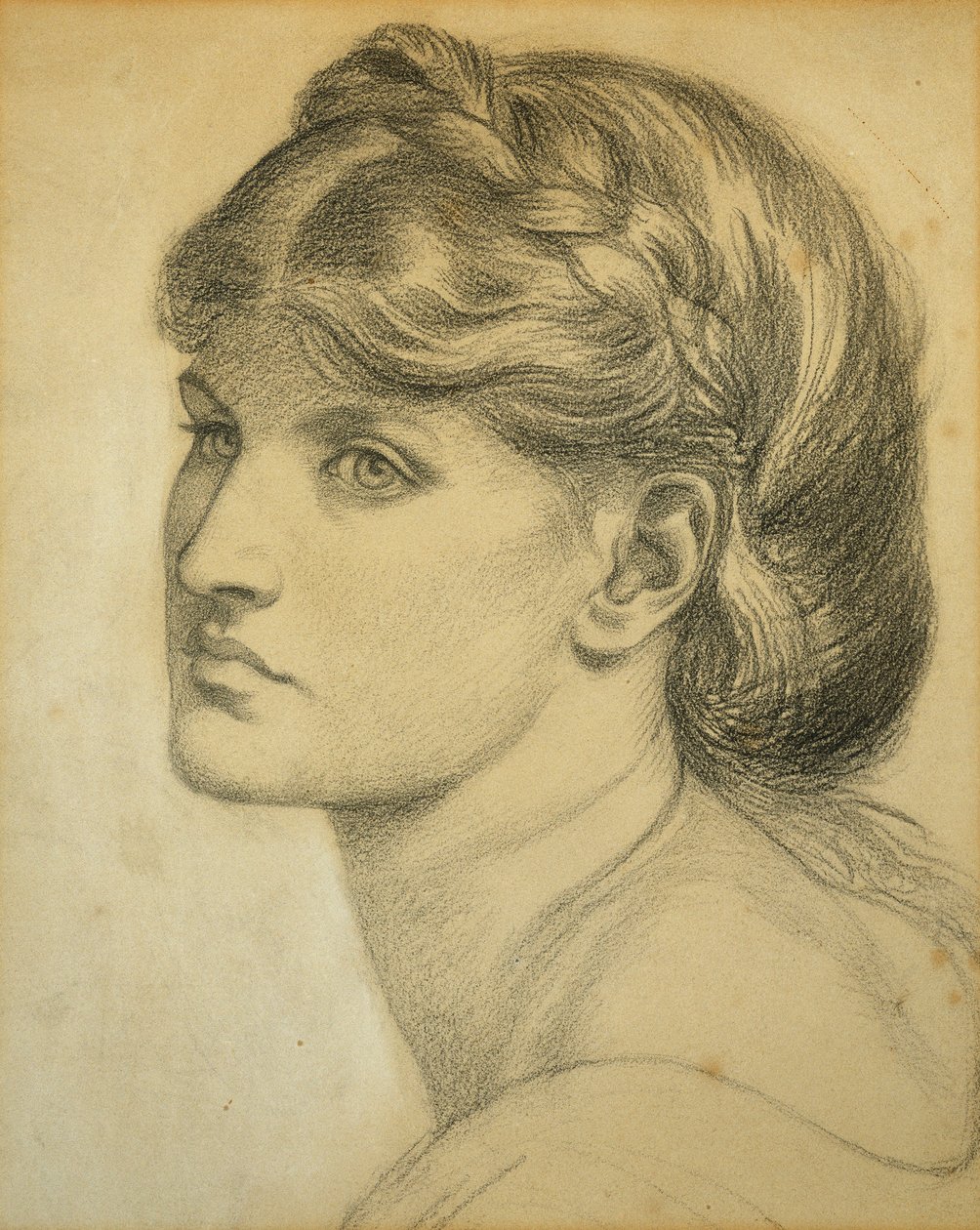 "The Bower Meadow" için Bir Kafa Çalışması, 1872 by Dante Gabriel Charles Rossetti