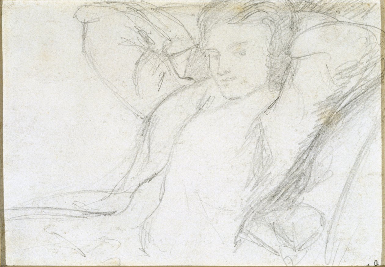 Oturan Kadının Çalışması, 1860 (kağıt üzerinde grafit) by Dante Gabriel Charles Rossetti