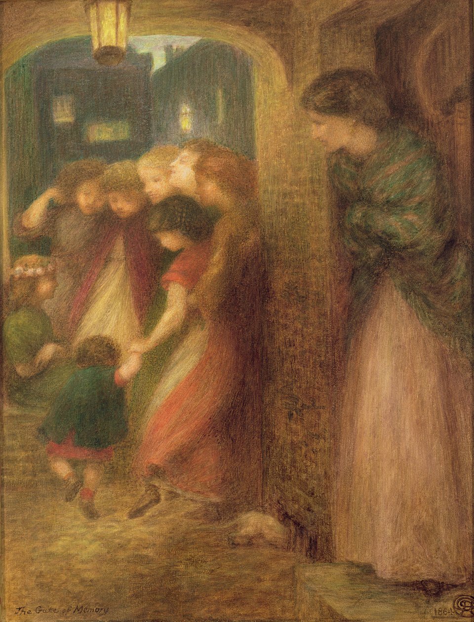 Hafıza Kapısı, 1864 (kağıt üzerinde renkli tebeşirler) by Dante Gabriel Charles Rossetti