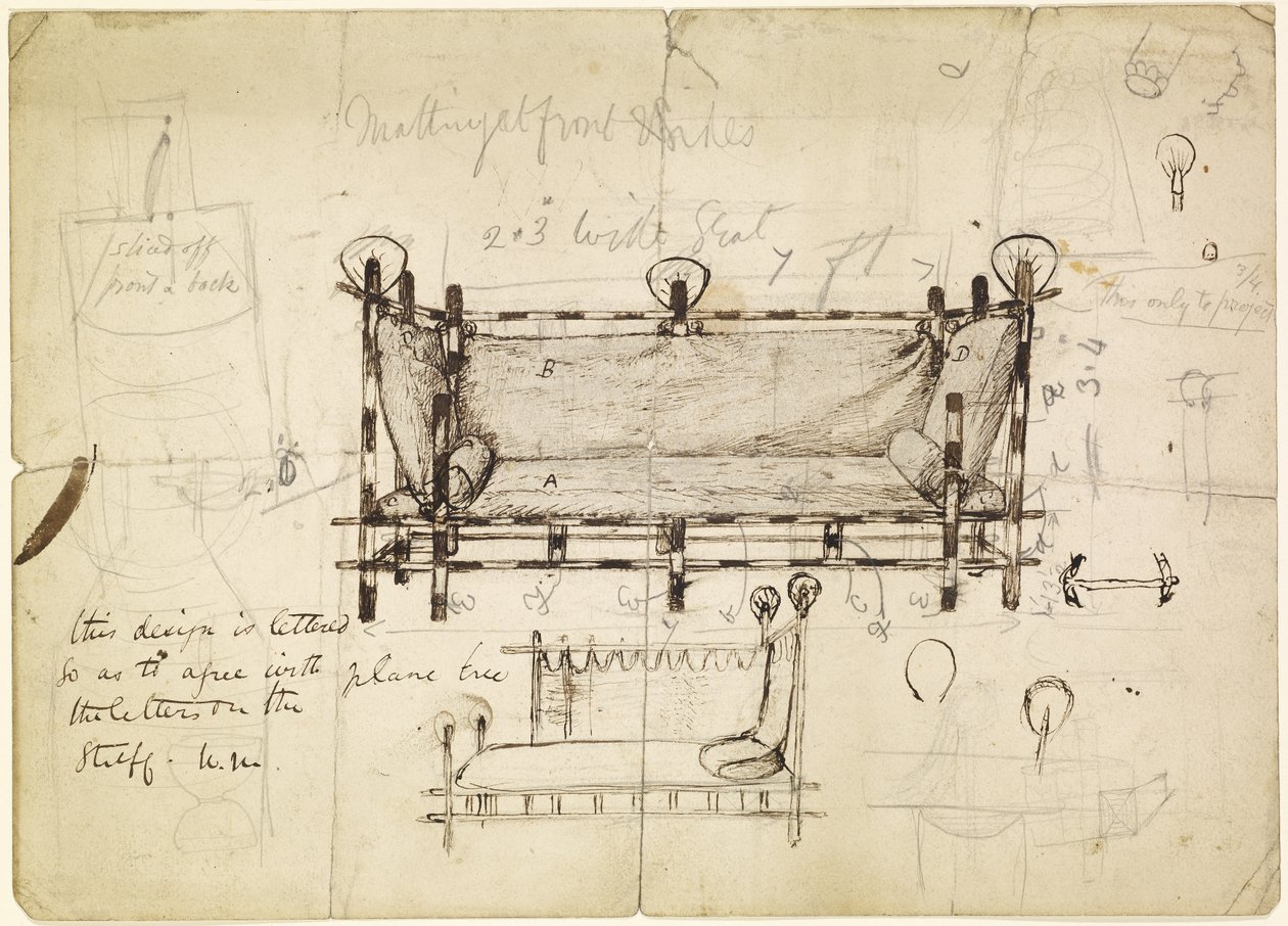 Bir Kanepe İçin İki Tasarım, c.1861-62 by Dante Gabriel Charles Rossetti