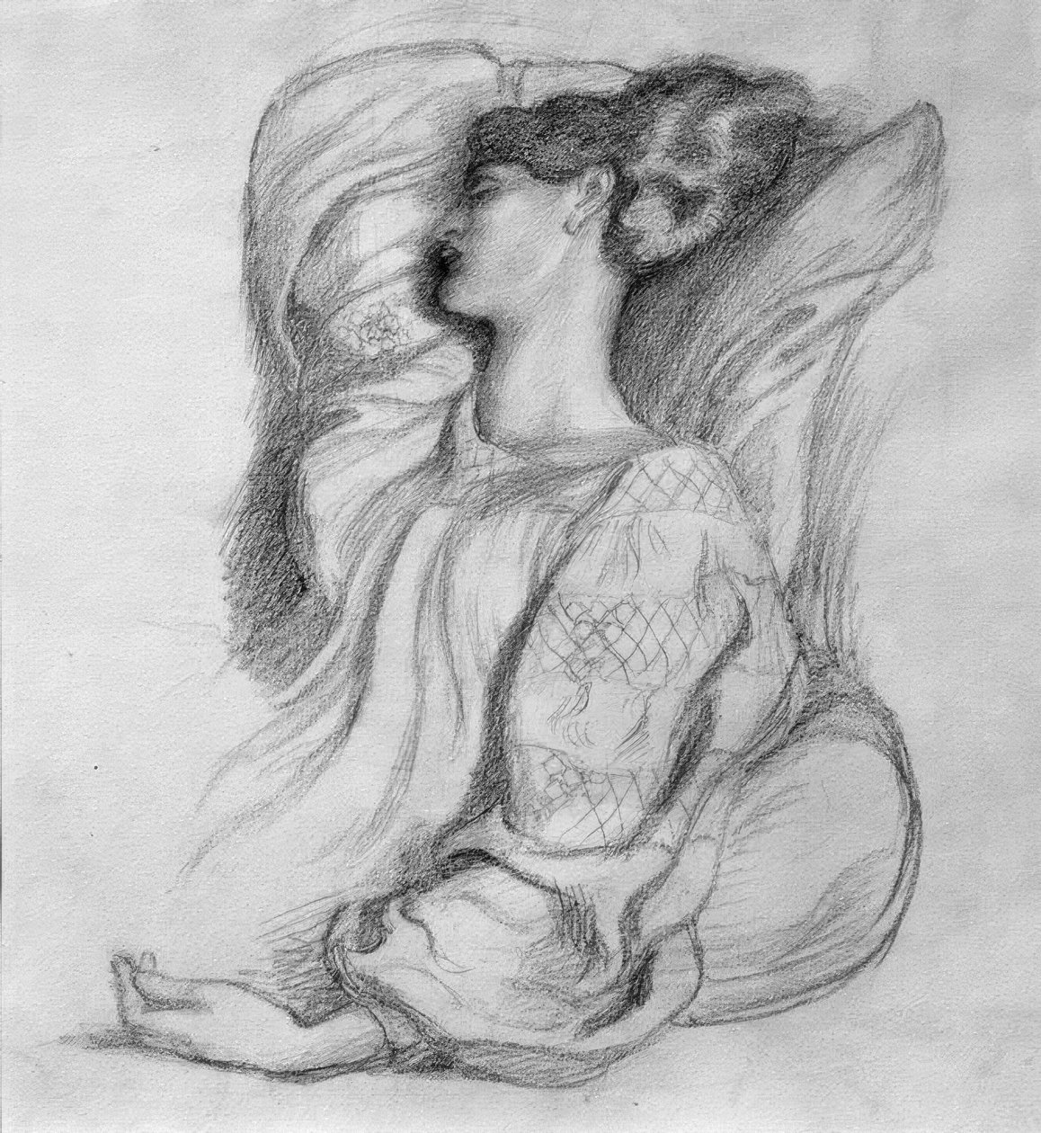 İzlanda Elbiseli Jane Morris by Dante Gabriel Charles Rossetti