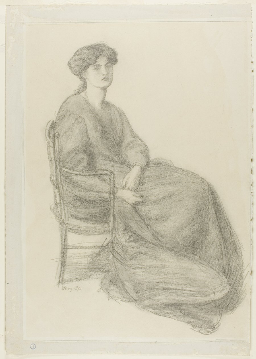 Bayan William Morris Sandalyede Oturuyor by Dante Gabriel Rossetti