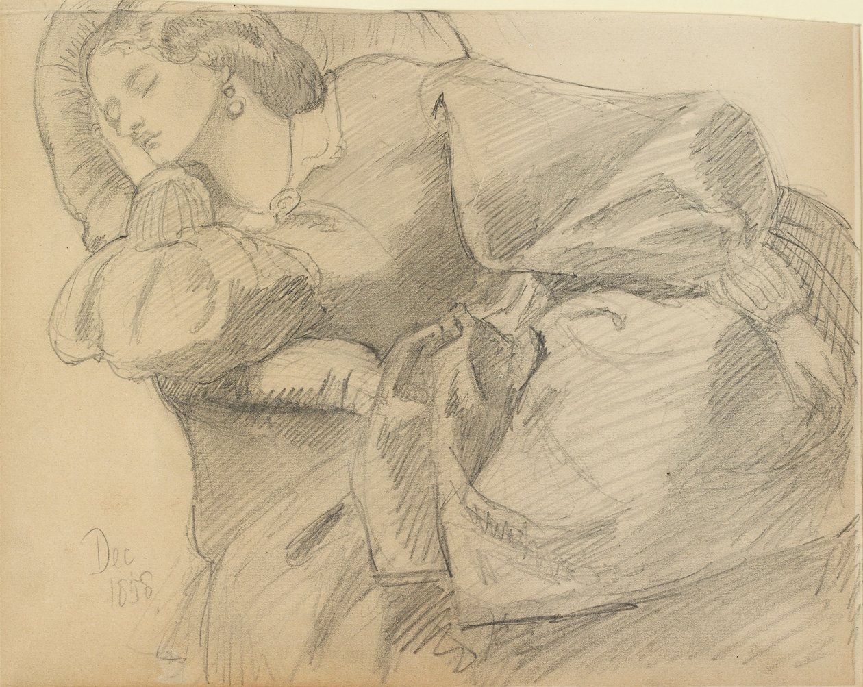 Ruth Herbert uyuyor, 1858 by Dante Gabriel Rossetti